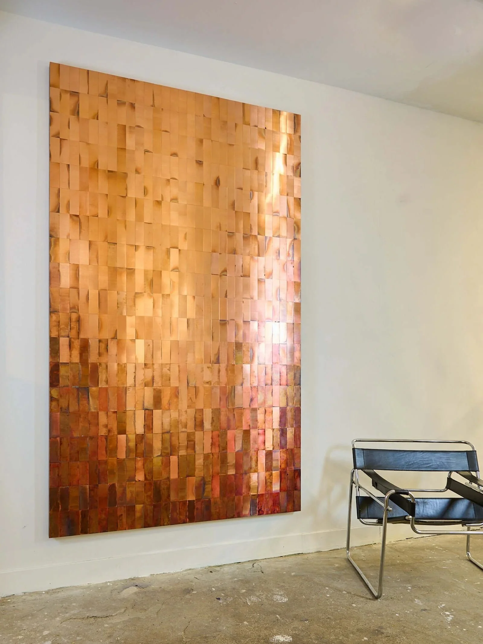 Large-scale oxidised metal installation