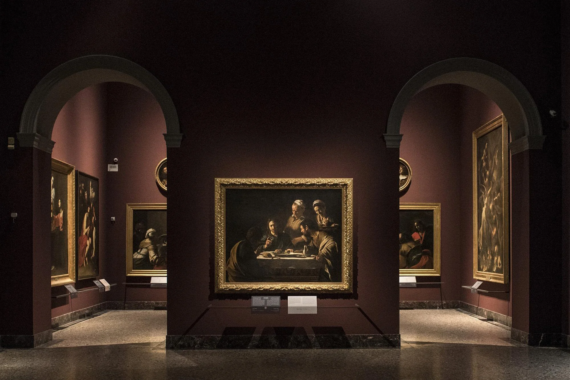 Interior of Pinacoteca di Brera, Milan's celebrated art gallery in the Brera district