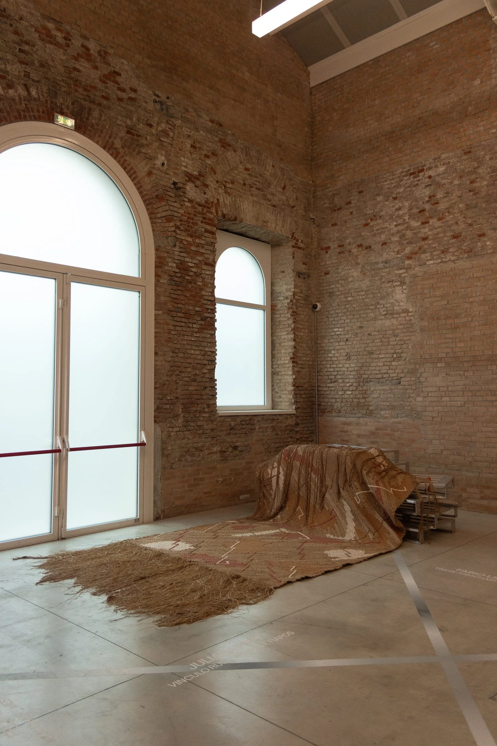 Juliana Pippi LINEA Collection fabric installation at Milan Design Week