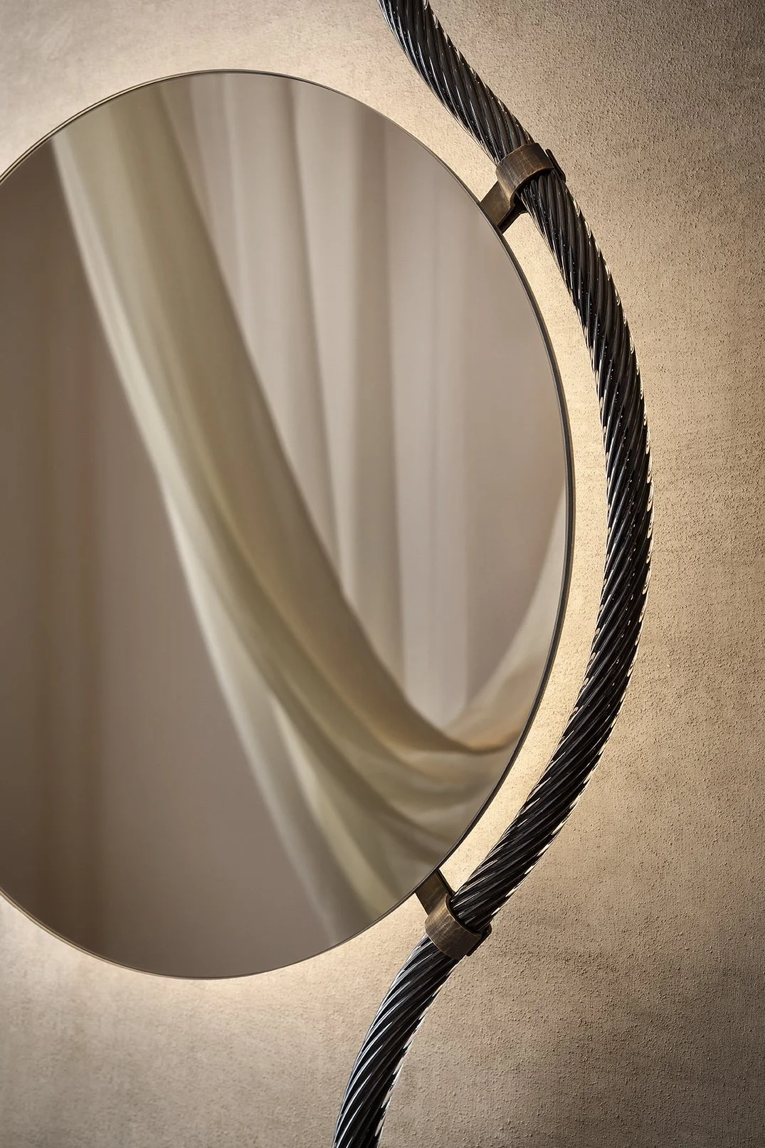 Rising Sun V Champaign And Bronze Finish Wall Mirror