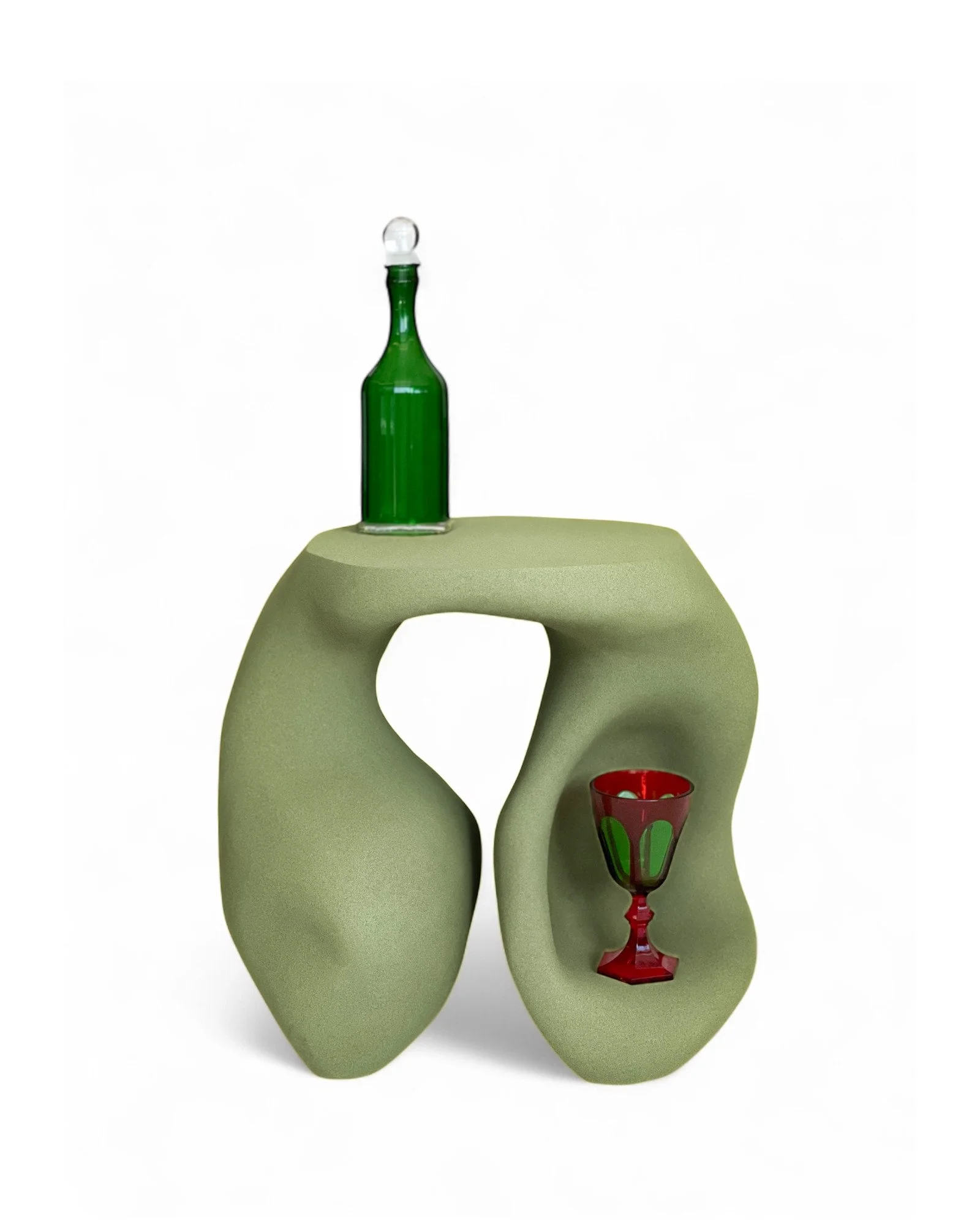 Expressive sculptural furniture with fluid, body-like silhouette