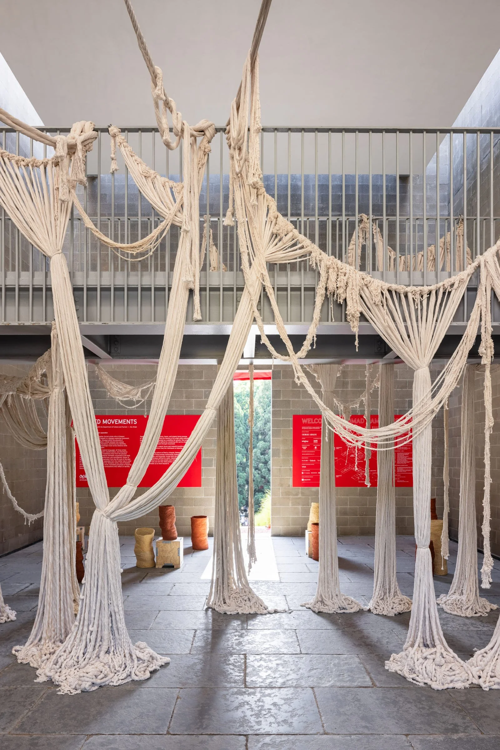 Rooted Movements exhibition at NOMAD Hamptons 2026 featuring contemporary Emirati art by Afra Al Dhaheri, Zuhoor Al Sayegh and Azza Al Qubaisi at the Watermill Center.