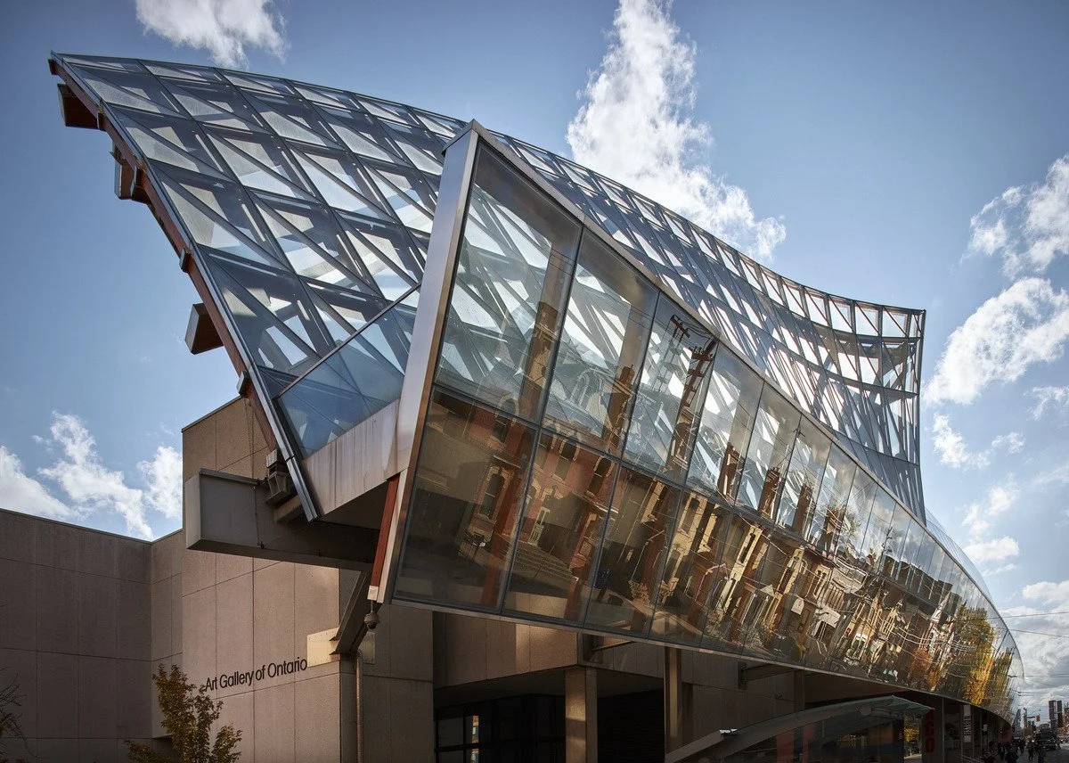 Architecture of Art Gallery of Ontario against the Toronto sky