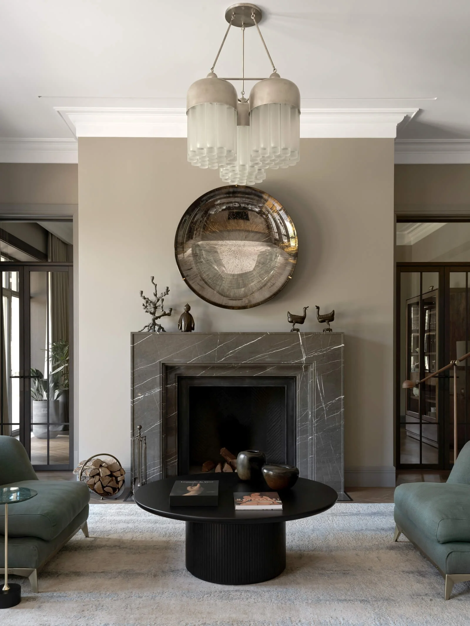 Architectural hallway with natural materials