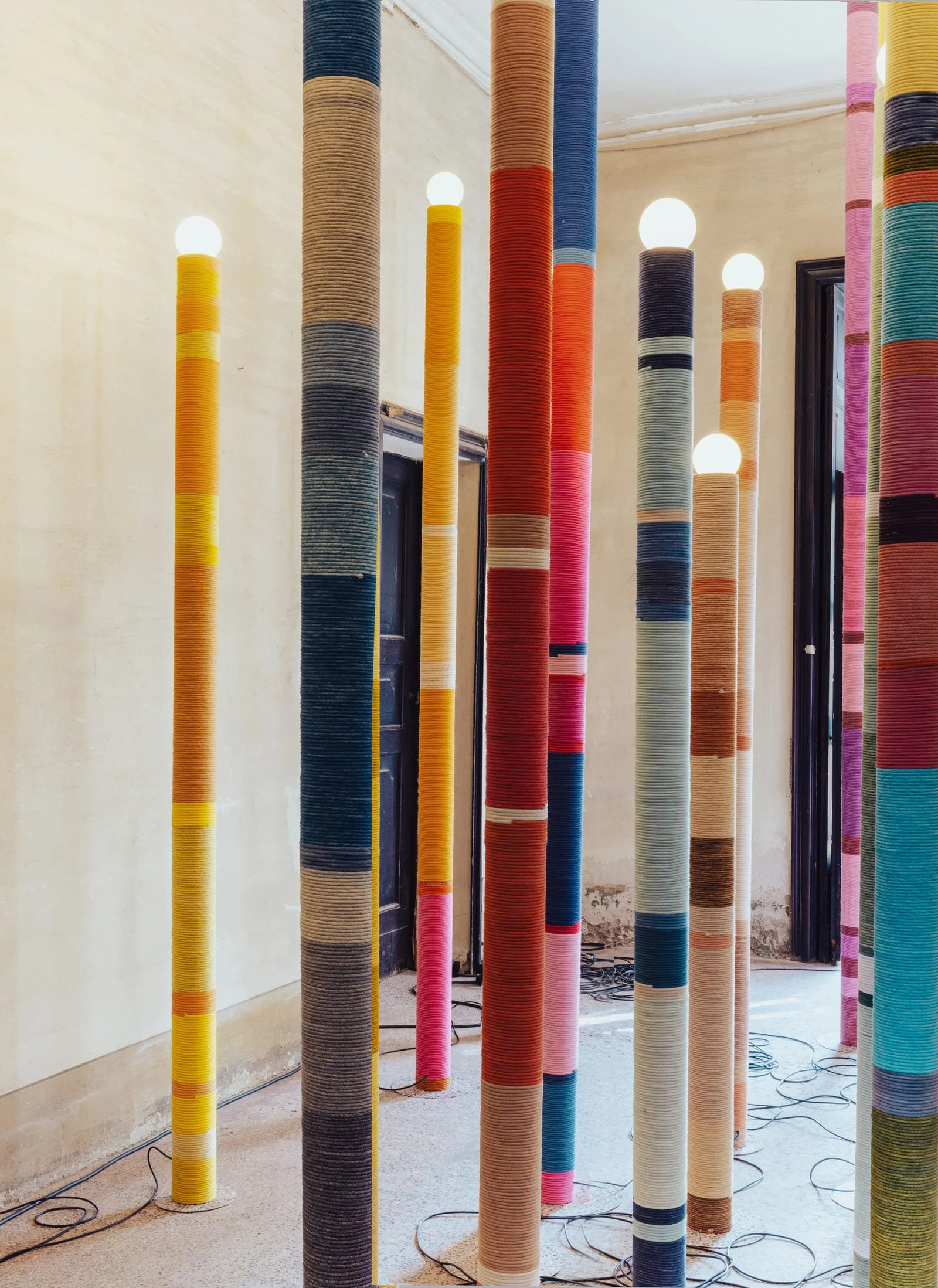 Carding Collectibles sculptural lighting by Studio Gonzalo Bascuñán made from recycled cotton