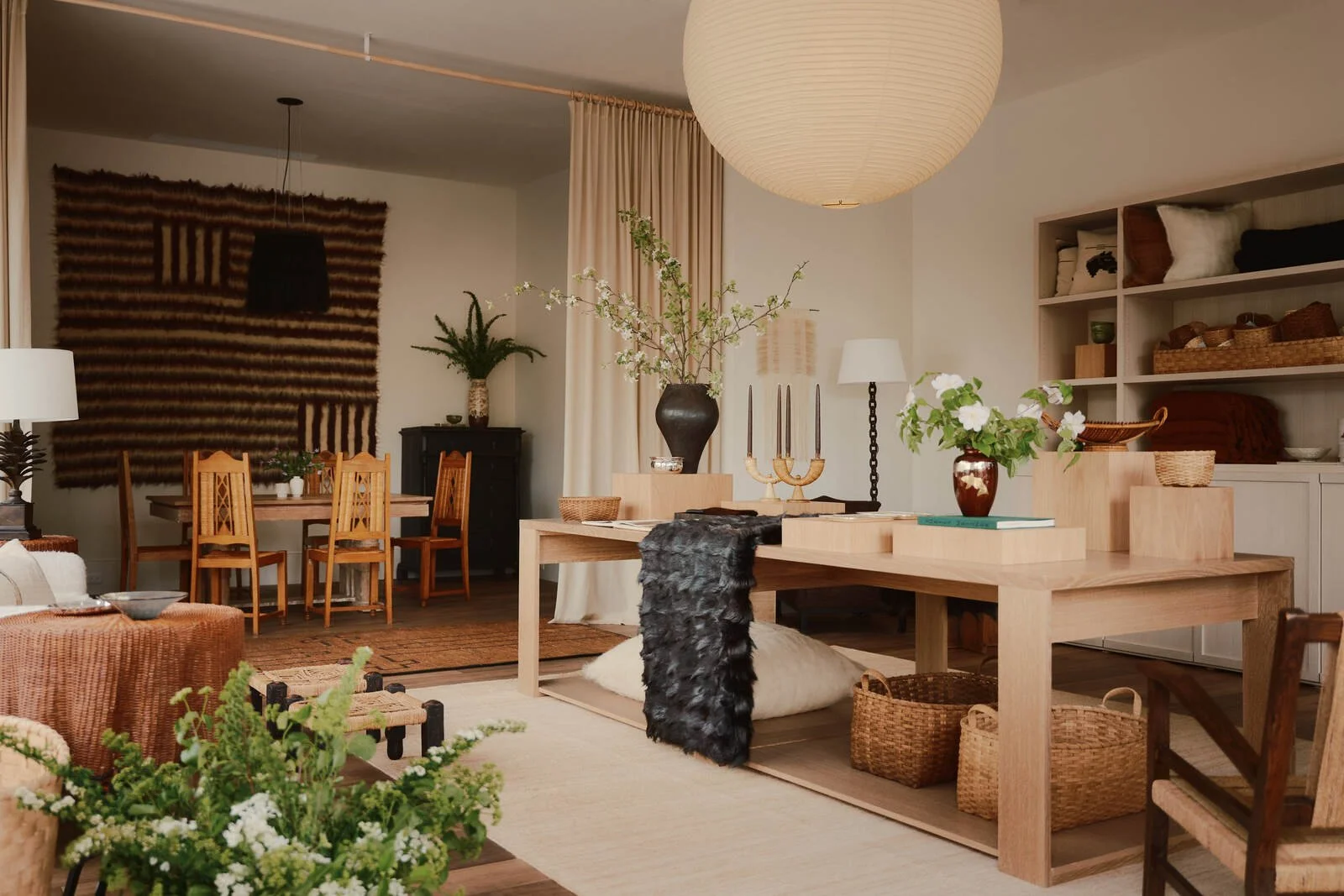 KARA MANN interior showcasing handcrafted furniture and natural materials