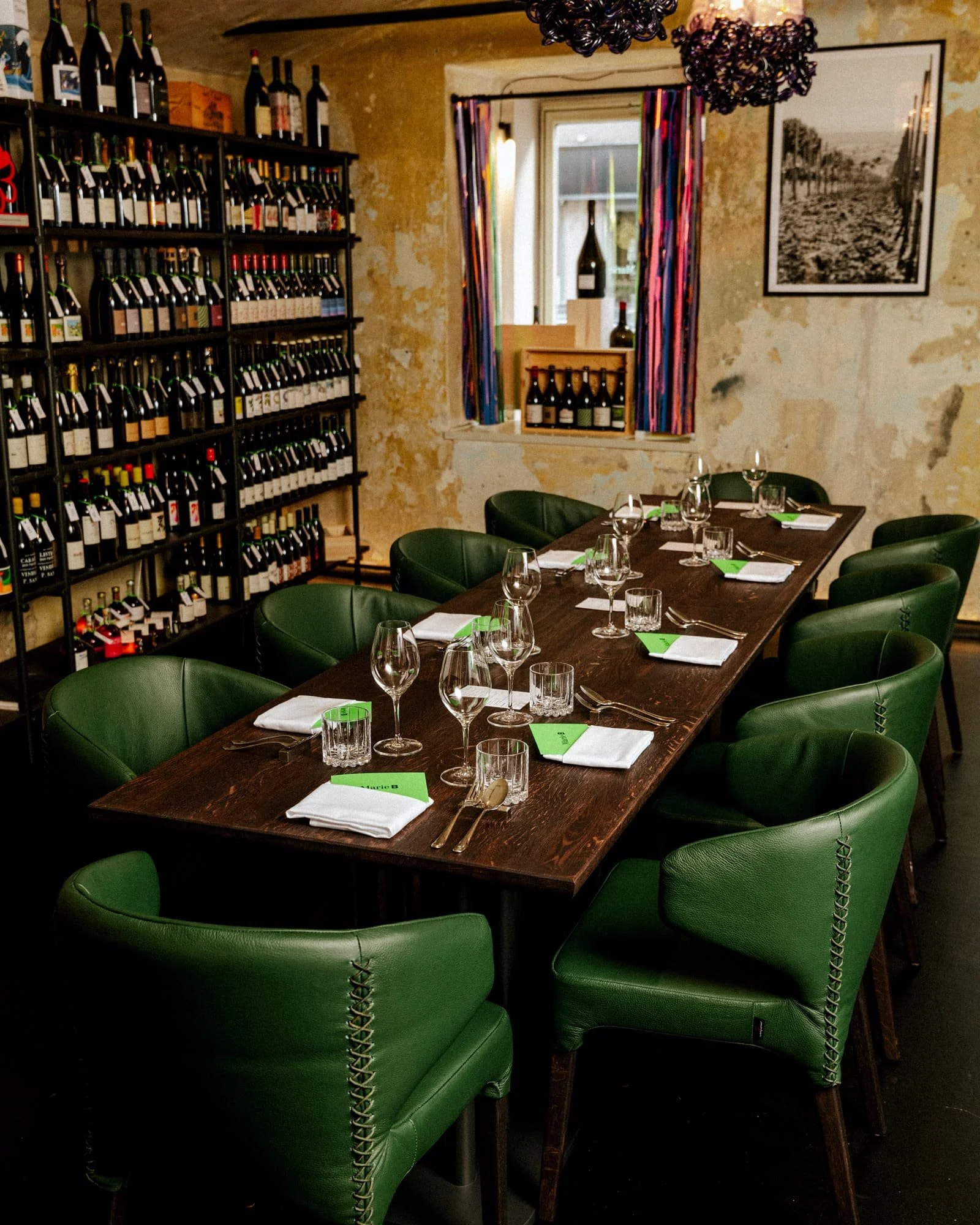 Marie B Prague restaurant interior with atmospheric dark lighting and refined details