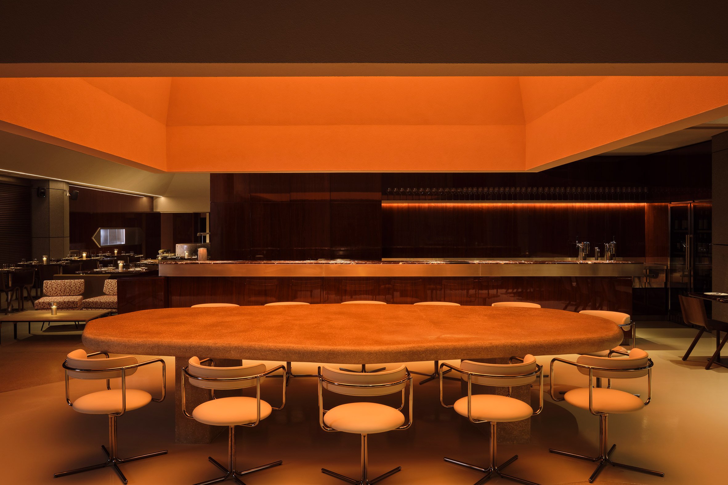 Interiors of Millo restaurant in Bucharest