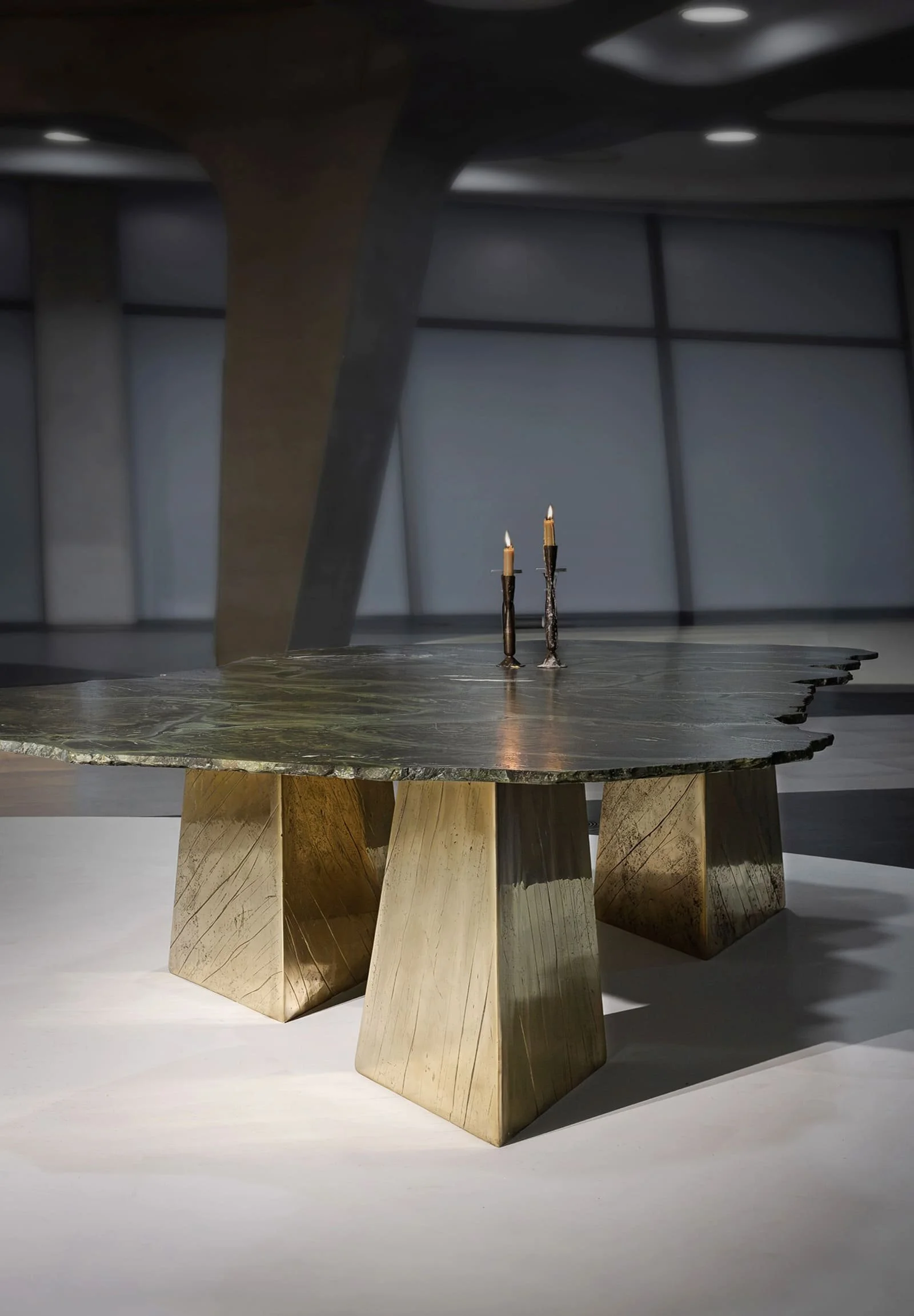 Sculptural furniture by Alex Turco made with natural stone