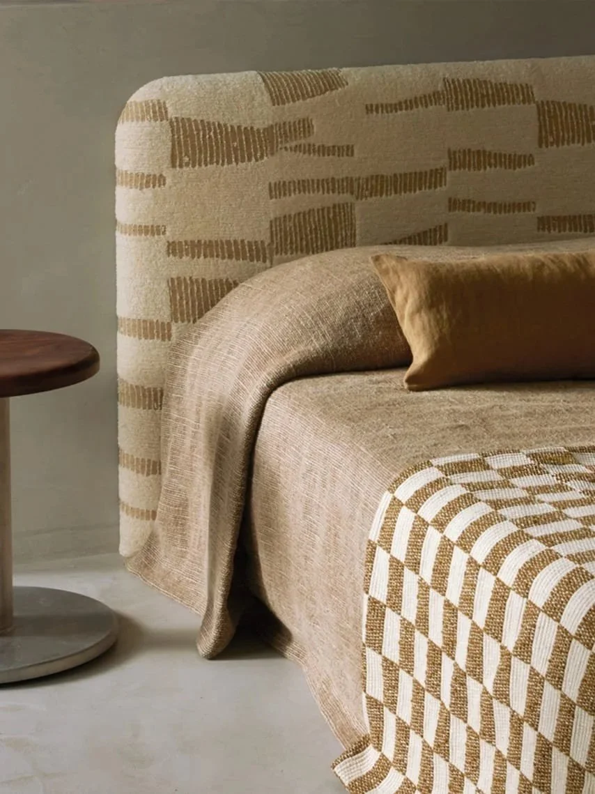 Decorative Élitis fabric surface highlighting graphic pattern and material innovation in modern interiors
