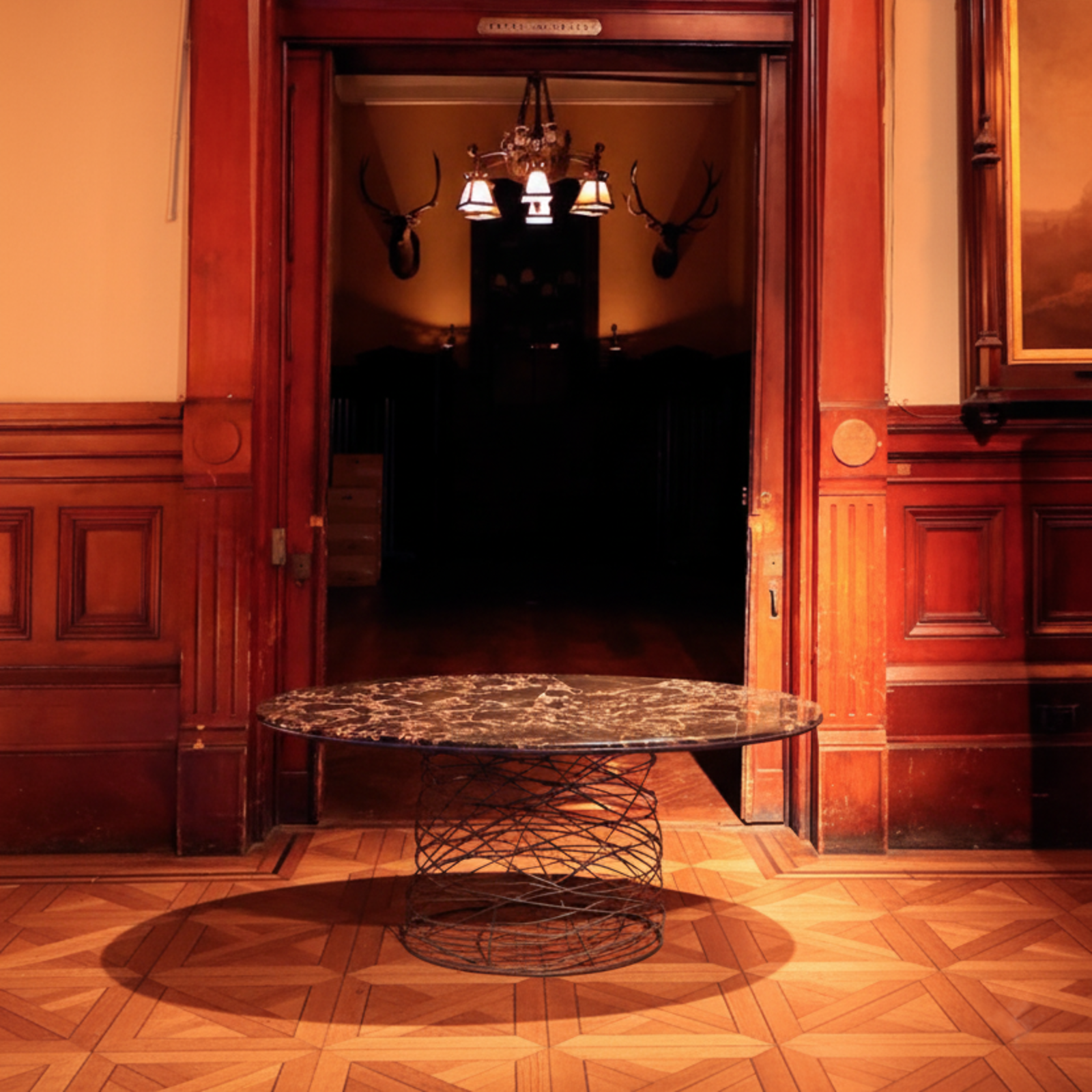 Richiamo+Modern+Sculptural+Wire+Side+Table+With+Steel+Oval+and+Marble+Top+by+Costantini+02.png
