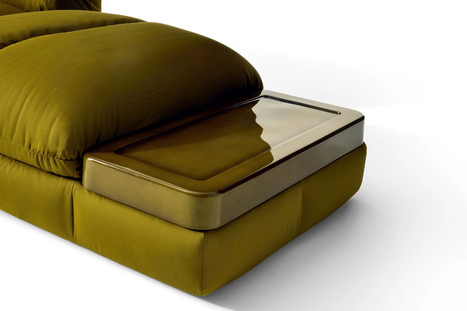 Patricia Urquiola Ardys sofa featuring quilted upholstery and deep stitching