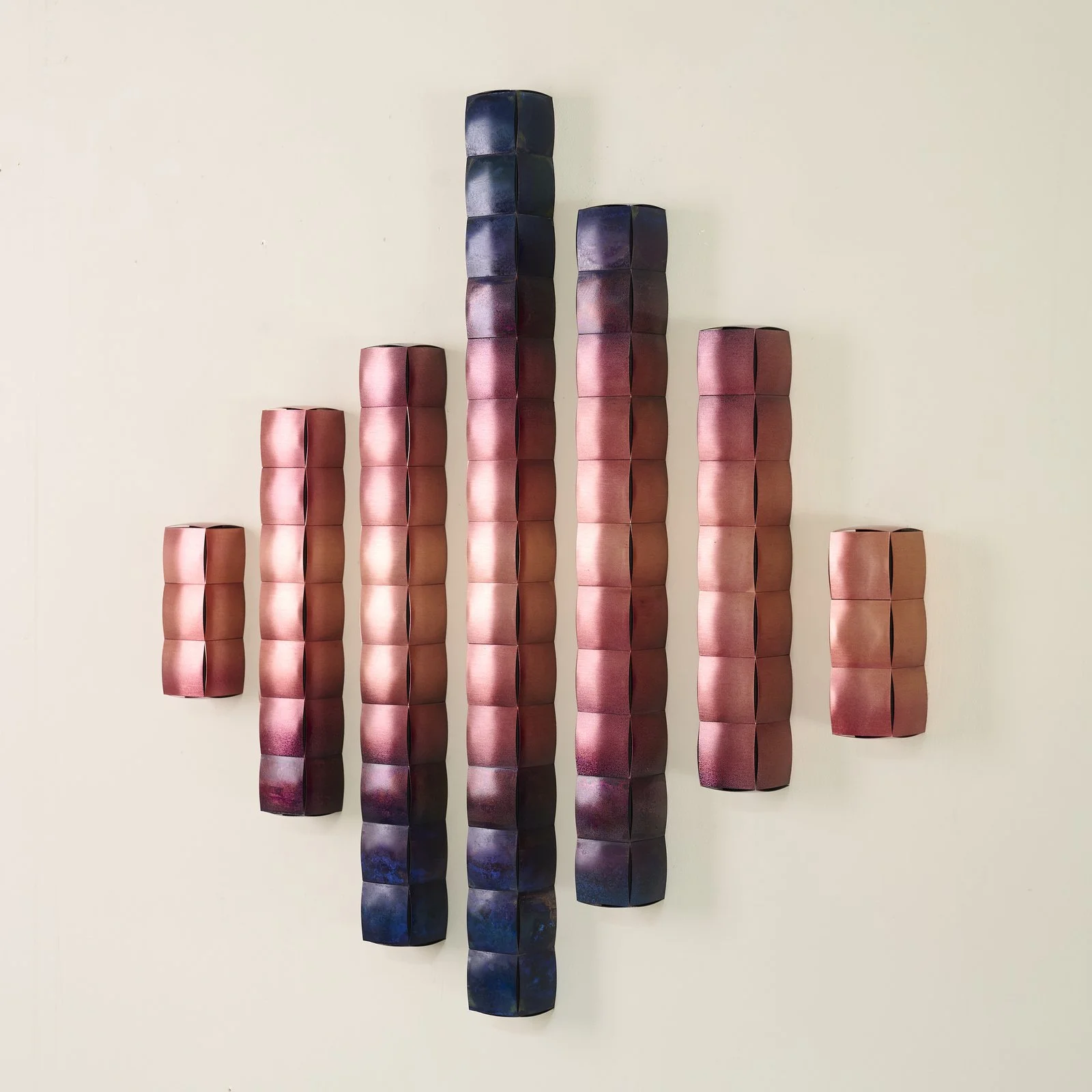 Close-up of oxidised brass texture and colour