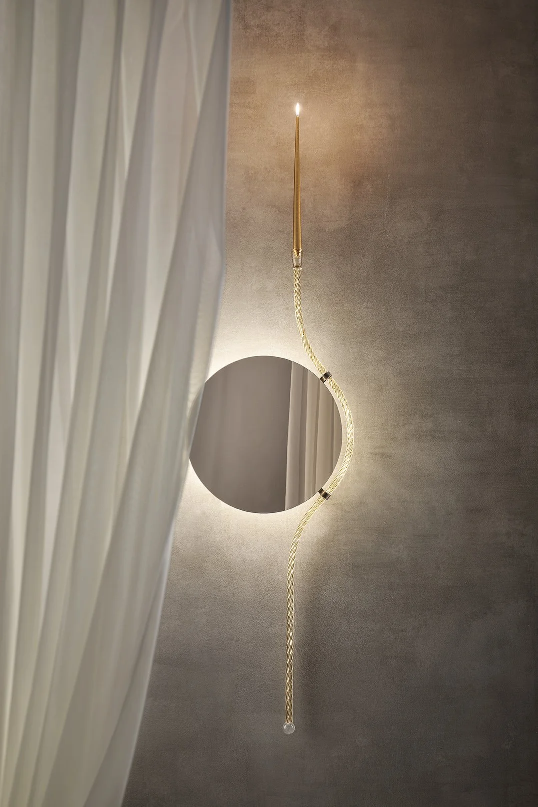 Champagne Murano glass and bronze mirror.jpg