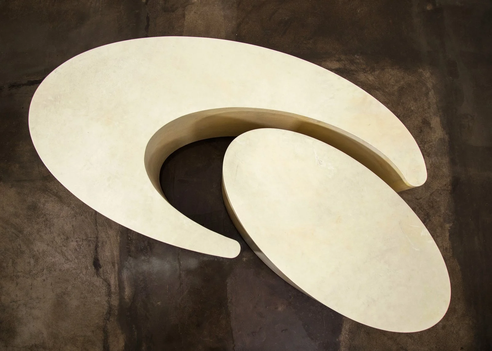 Cadenza Parchment Modern Sculptural Nesting Coffee Tables by Costantini 05.jpg