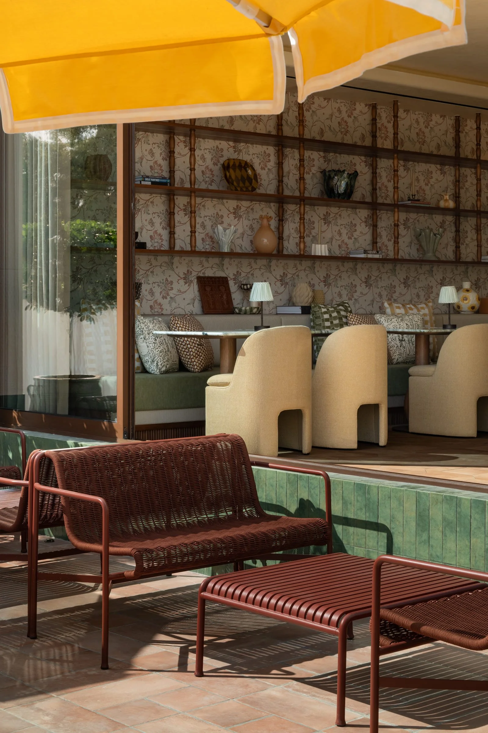 Exterior view of Chapter café set within a residential villa in Abu Dhabi