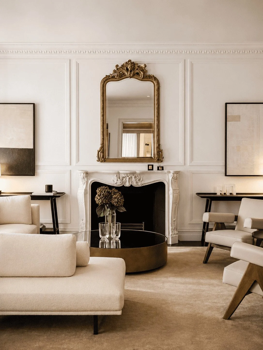 Contemporary residential interior by UB.LONDON featuring sculptural architecture and natural stone
