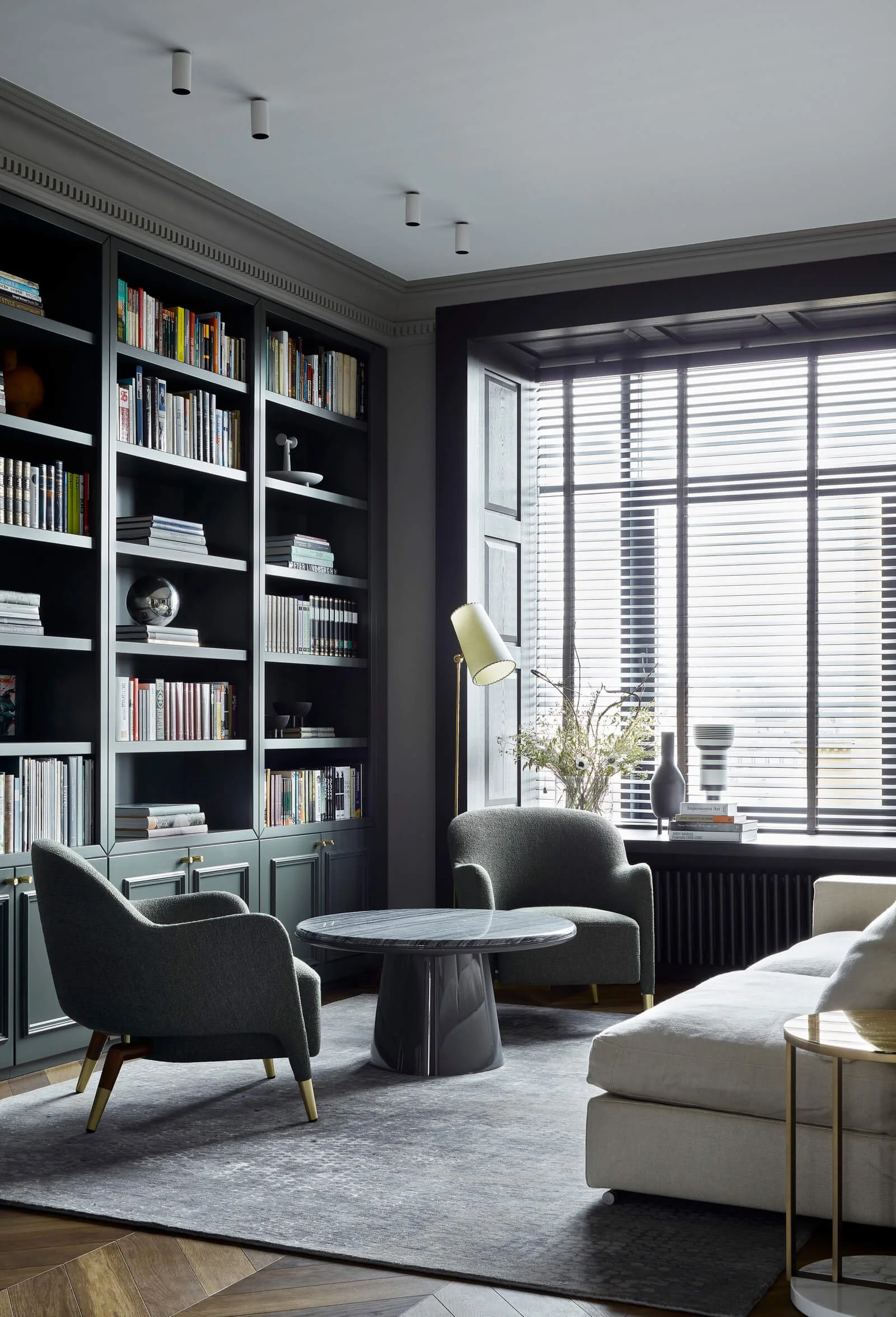 AIYA Bureau residential living room with neutral palette