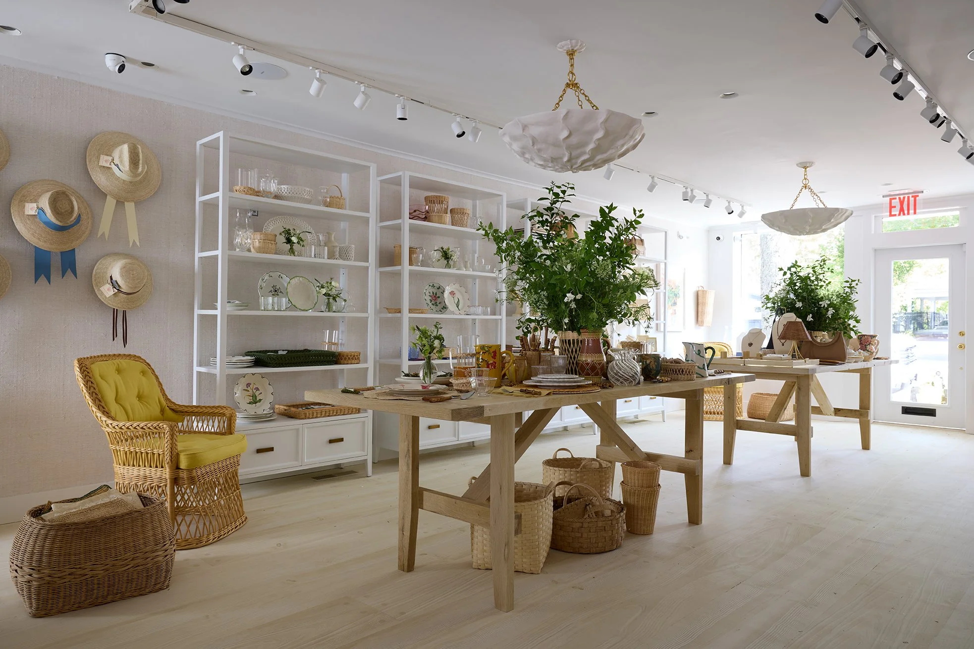 AERIN East Hampton boutique showcasing furniture, lighting and decorative objects