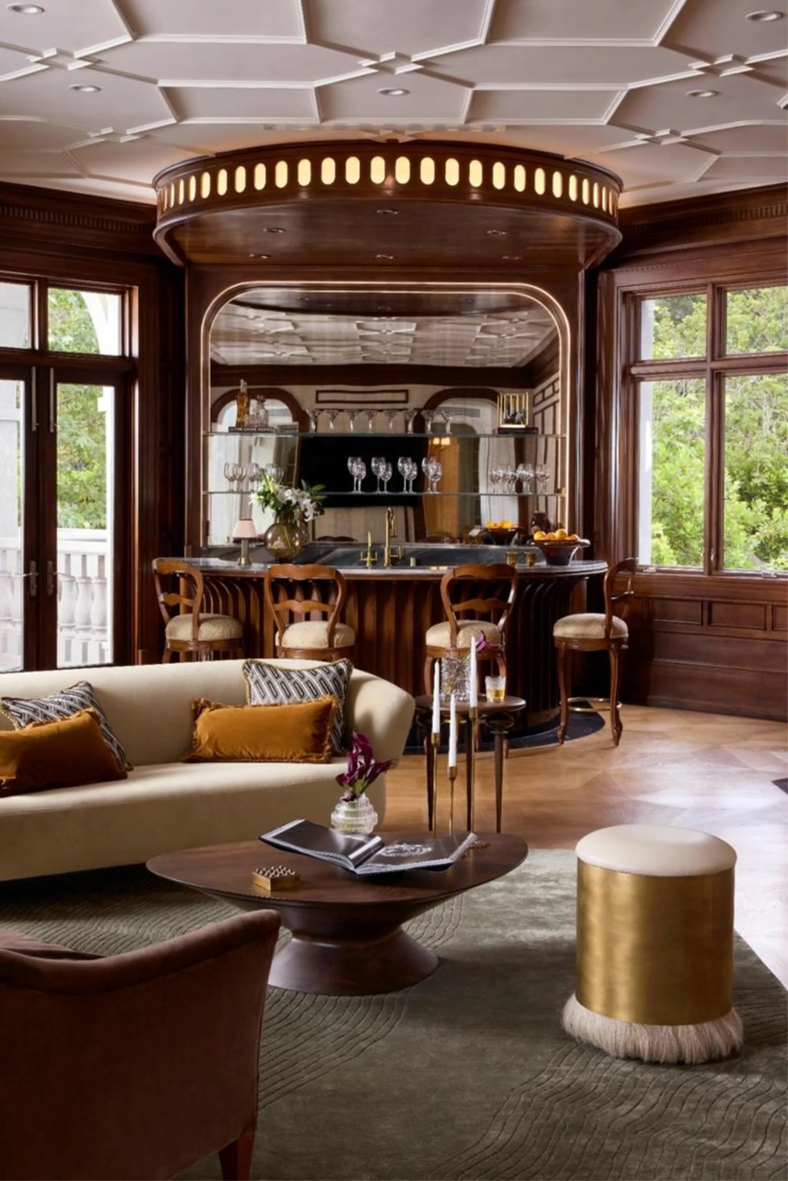 Claudia Afshar interior design project with refined contemporary furnishings and layered textures