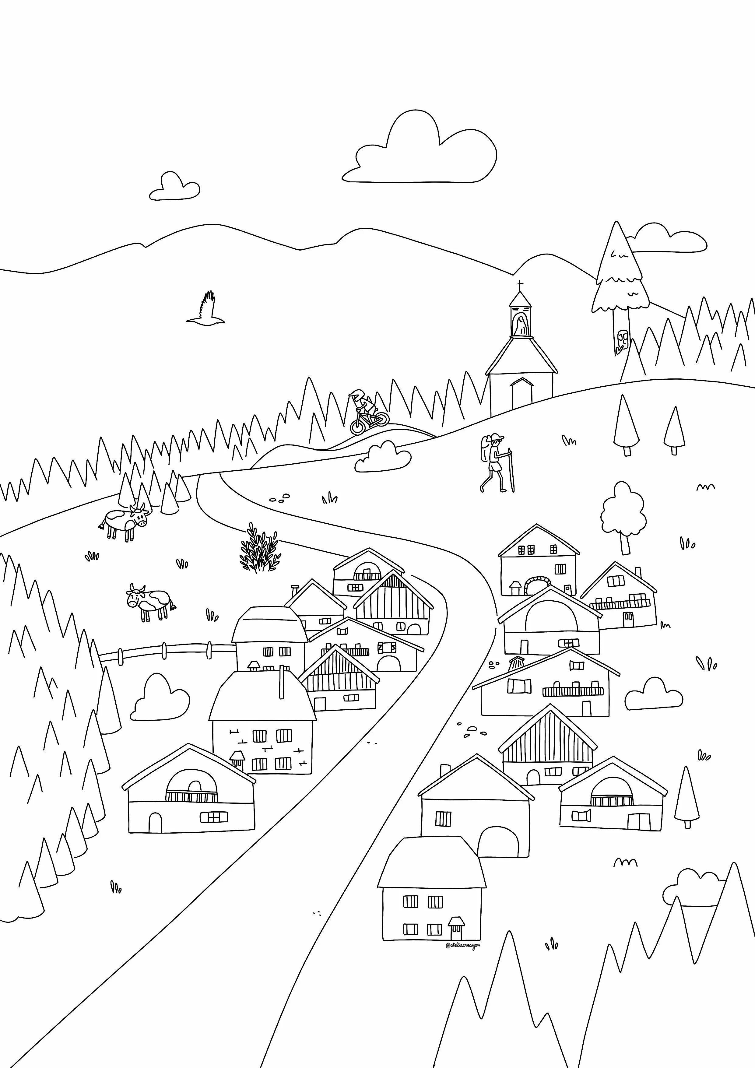 Coloriage d’août - Les Fourgs