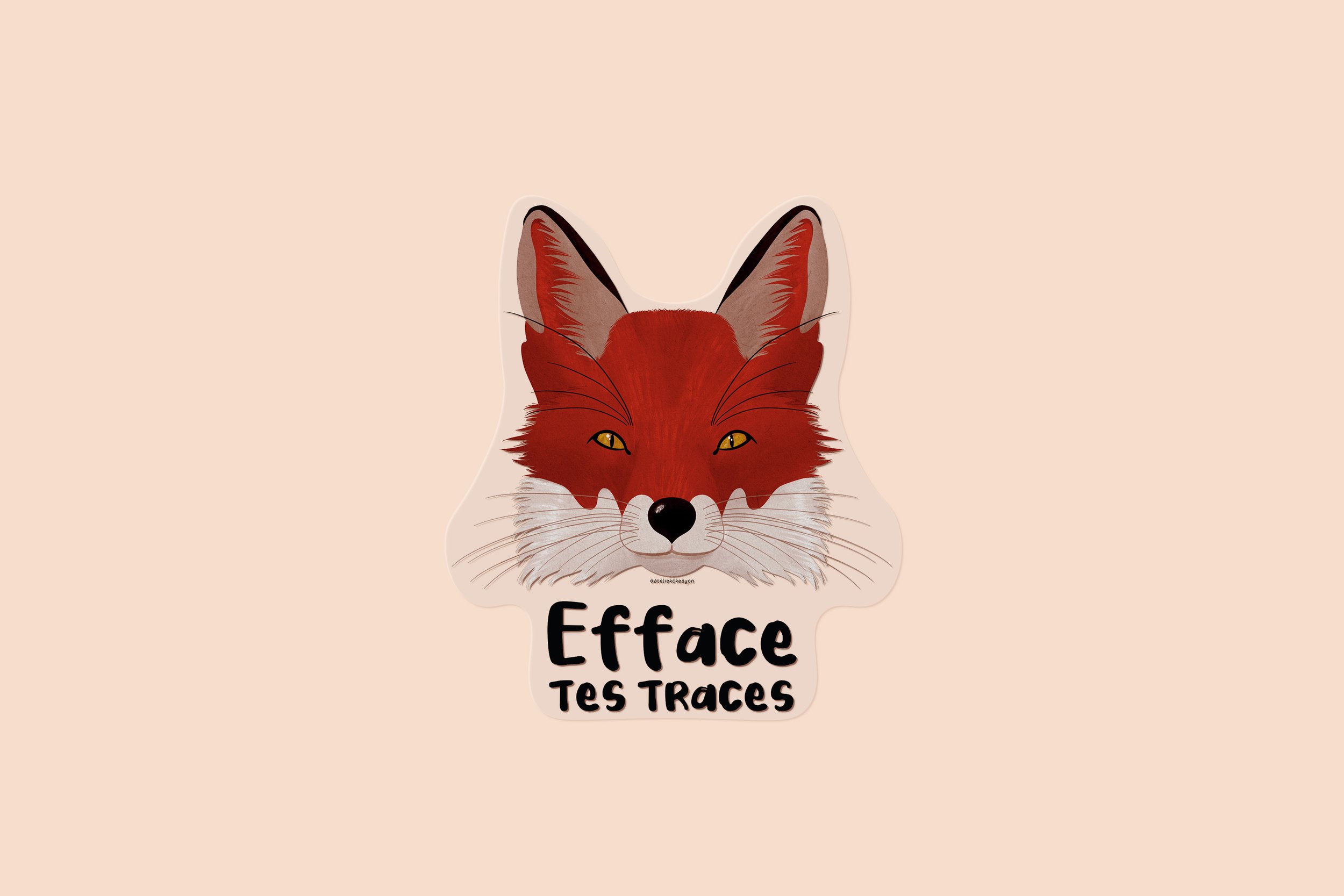 Sticker renard Efface tes traces