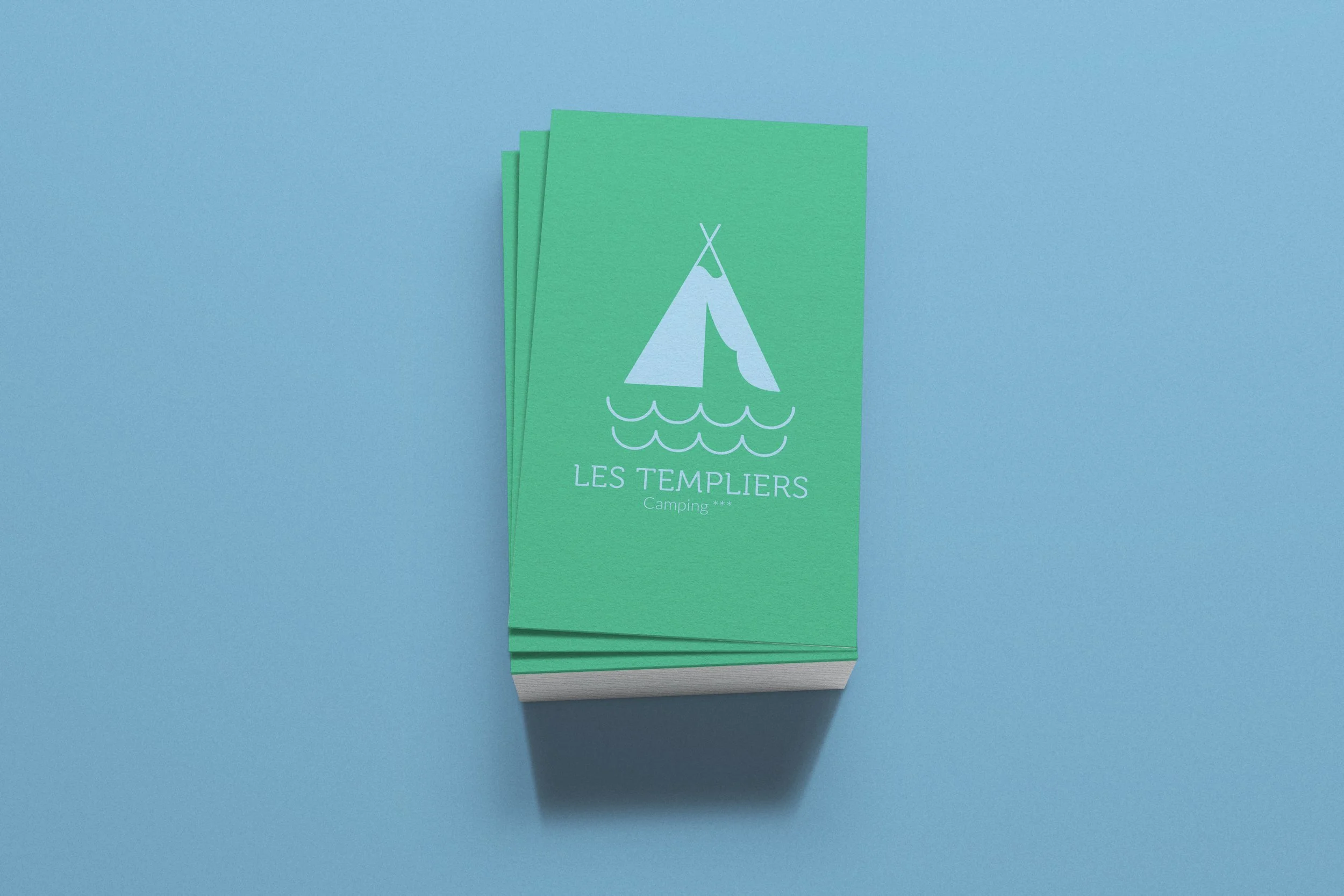 Logo et carte de visite du Camping Les Templiers – Roquebillière