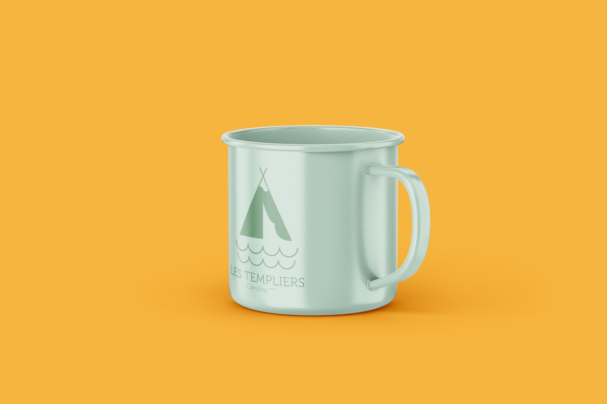 Logo et identité visuelle du Camping Les Templiers – Roquebillière mug