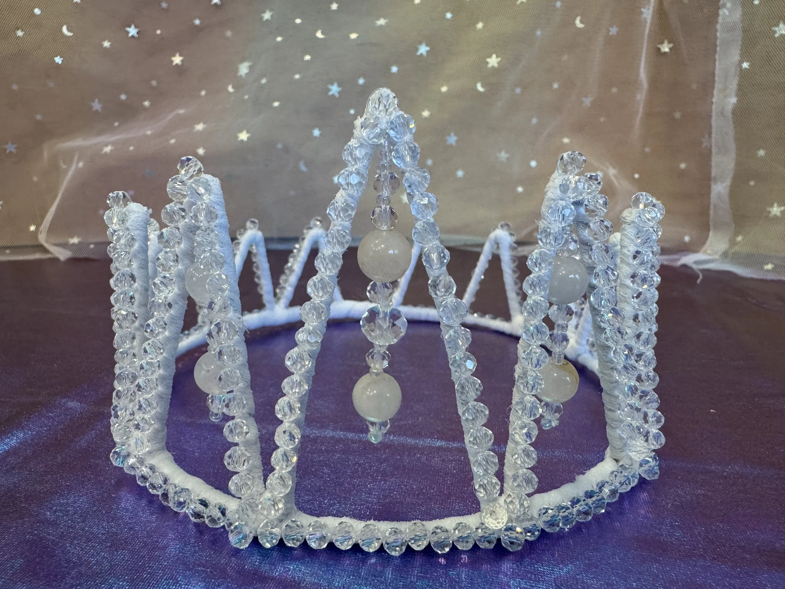 Crown with crystal and rose quartz