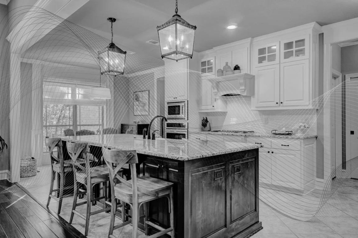 Upscale kitchen with RF waves