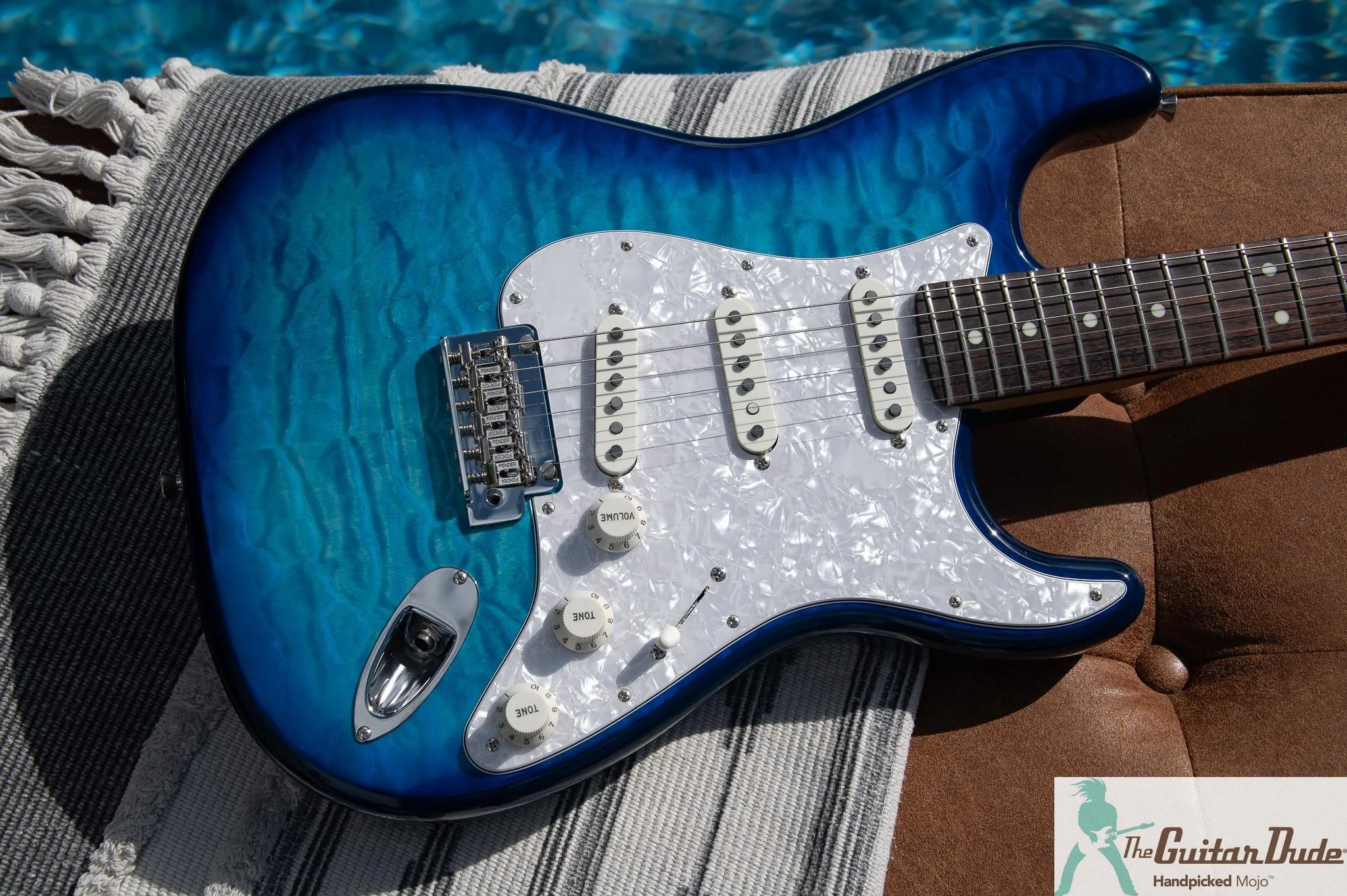 2026 Fender Made in Japan FSR Hybrid II Stratocaster HSS trans blue quilt, photo 1