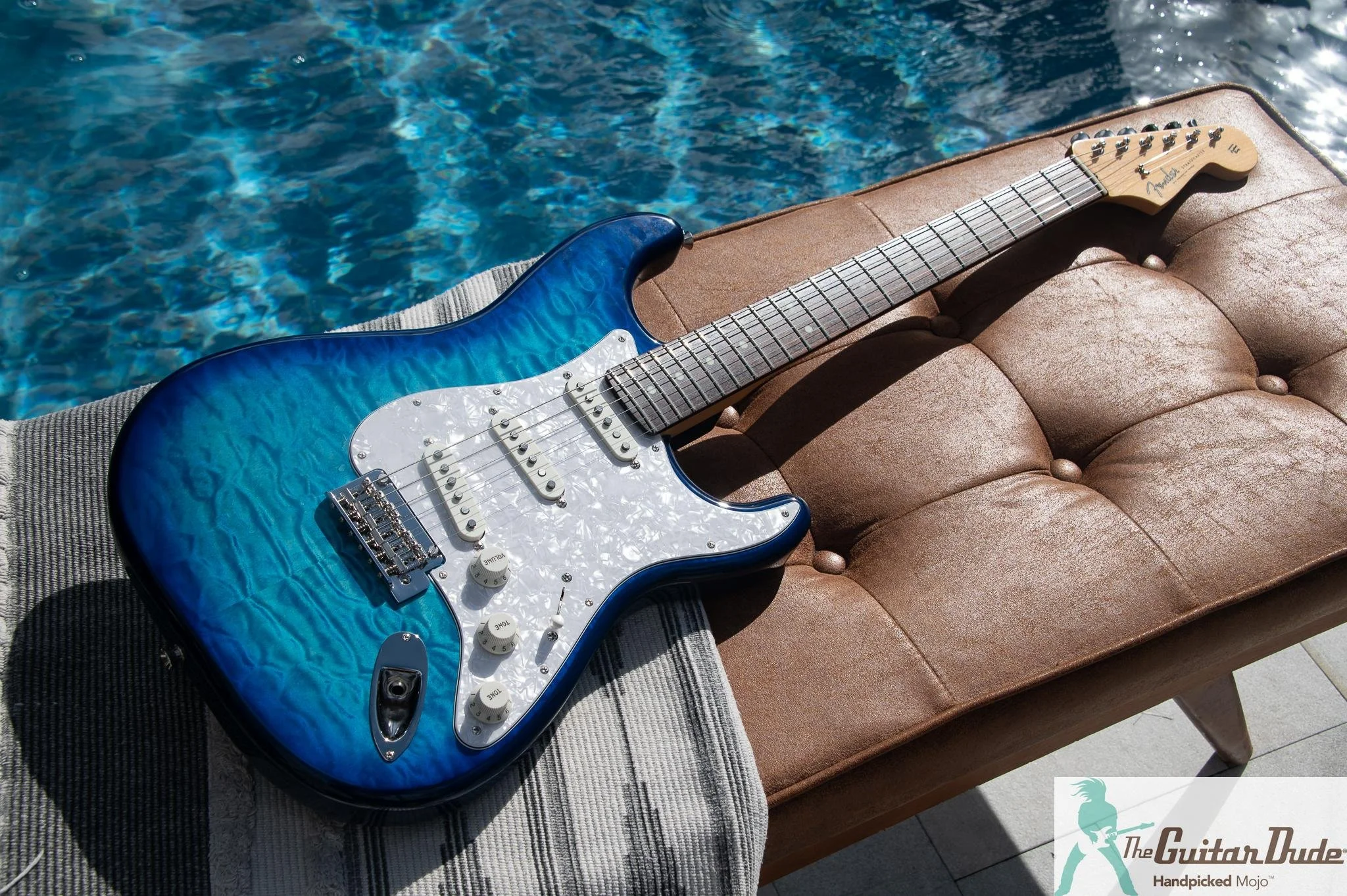2026 Fender Made in Japan FSR Hybrid II Stratocaster HSS trans blue quilt, photo 7