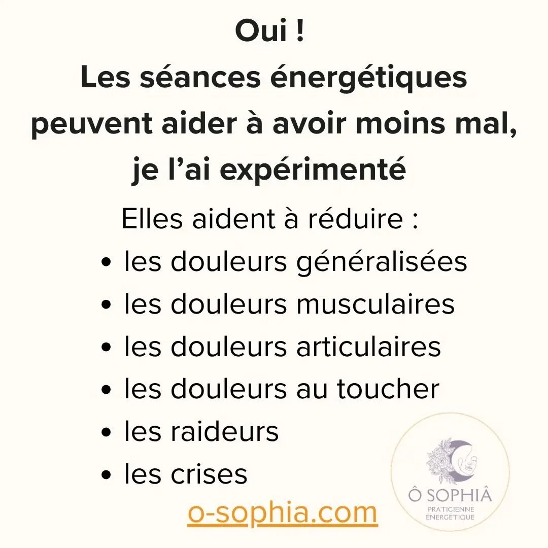 J'ai connu la souffrance caus&eacute;e par la fibromyalgie. 
J'ai connu les douleurs, la fatigue, les nuits difficiles et le sentiment de ne plus savoir comment retrouver une qualit&eacute; de vie.
 
Puis j'ai d&eacute;couvert les pratiques &eacute;n