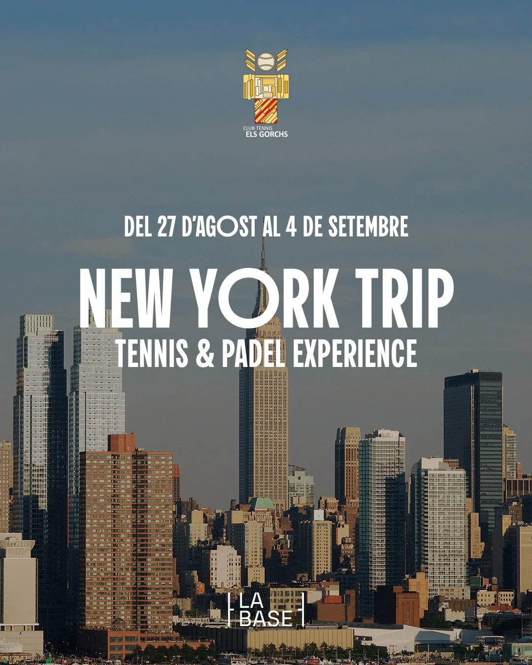 🌆🎾 NEW YORK TRIP &ndash; Tennis &amp; P&agrave;del Experience 🇺🇸

Des de La Base volem compartir amb tots vosaltres la nostra experi&egrave;ncia americana. Qu&egrave; hi ha millor que fer-ho junts aquest estiu? 🙌

Us proposem unes vacances difer