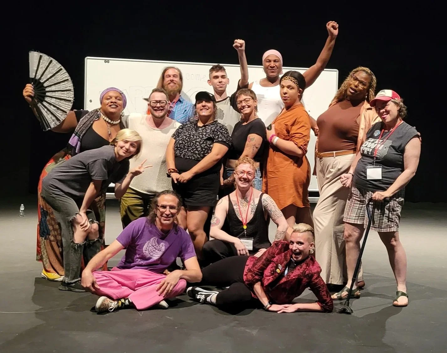 Group photo after Forum Theatre performance by trans folk in Florida