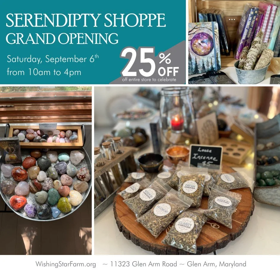 ✨🌿 TOMORROW! 🌿✨
Our Serendipity Shoppe Grand Opening is almost here—and we can’t wait to welcome you into our beautiful, sunlit new space at Wishing Star Farm & Wellness!
We've expanded, so you’ll find more of your favorite t