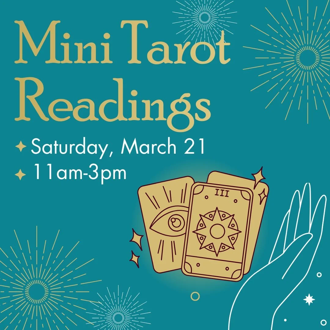Jen Skidmore will be back the Saturday, offering her heart-centered mini tarot readings in the Carriage House. Her spaces fill quickly, so be sure to reserve your spot. Use the Events &amp; Workshops link in bio for details and sign up.