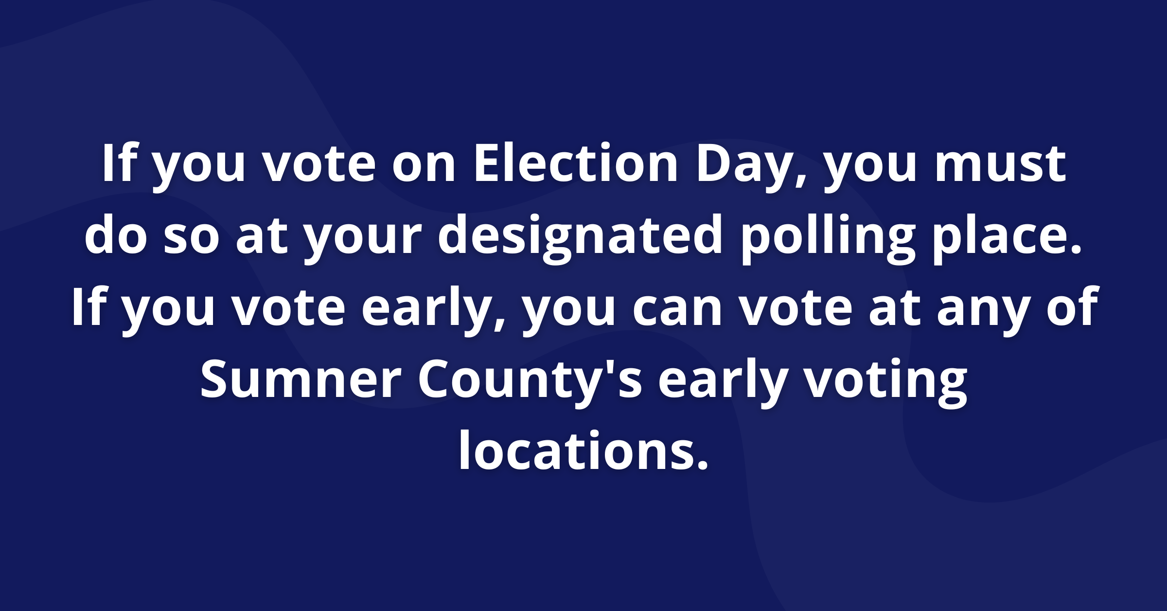 Guidance on where to vote in Sumner County, TN