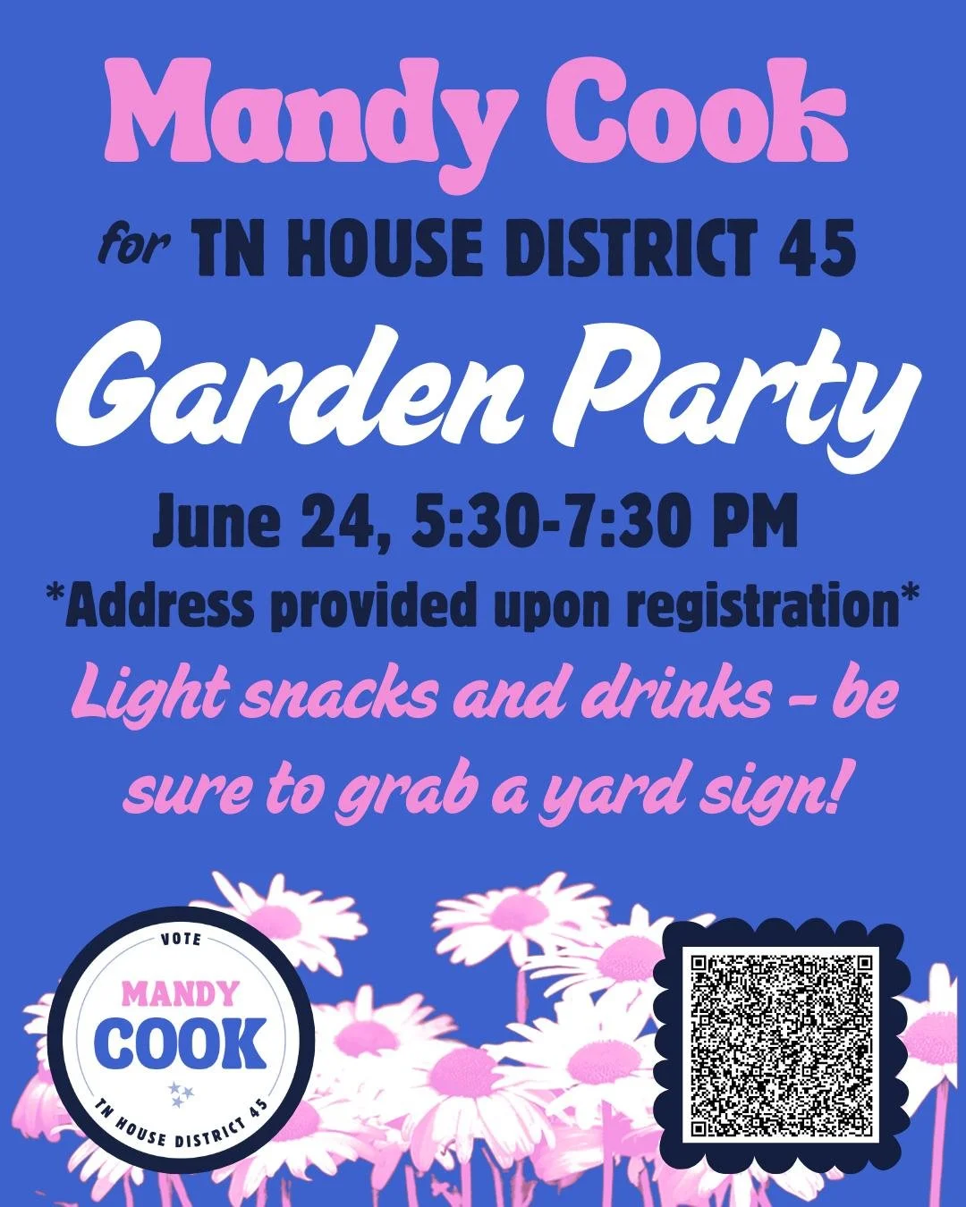 Mandy Cook: Garden Party & Sign Distribution