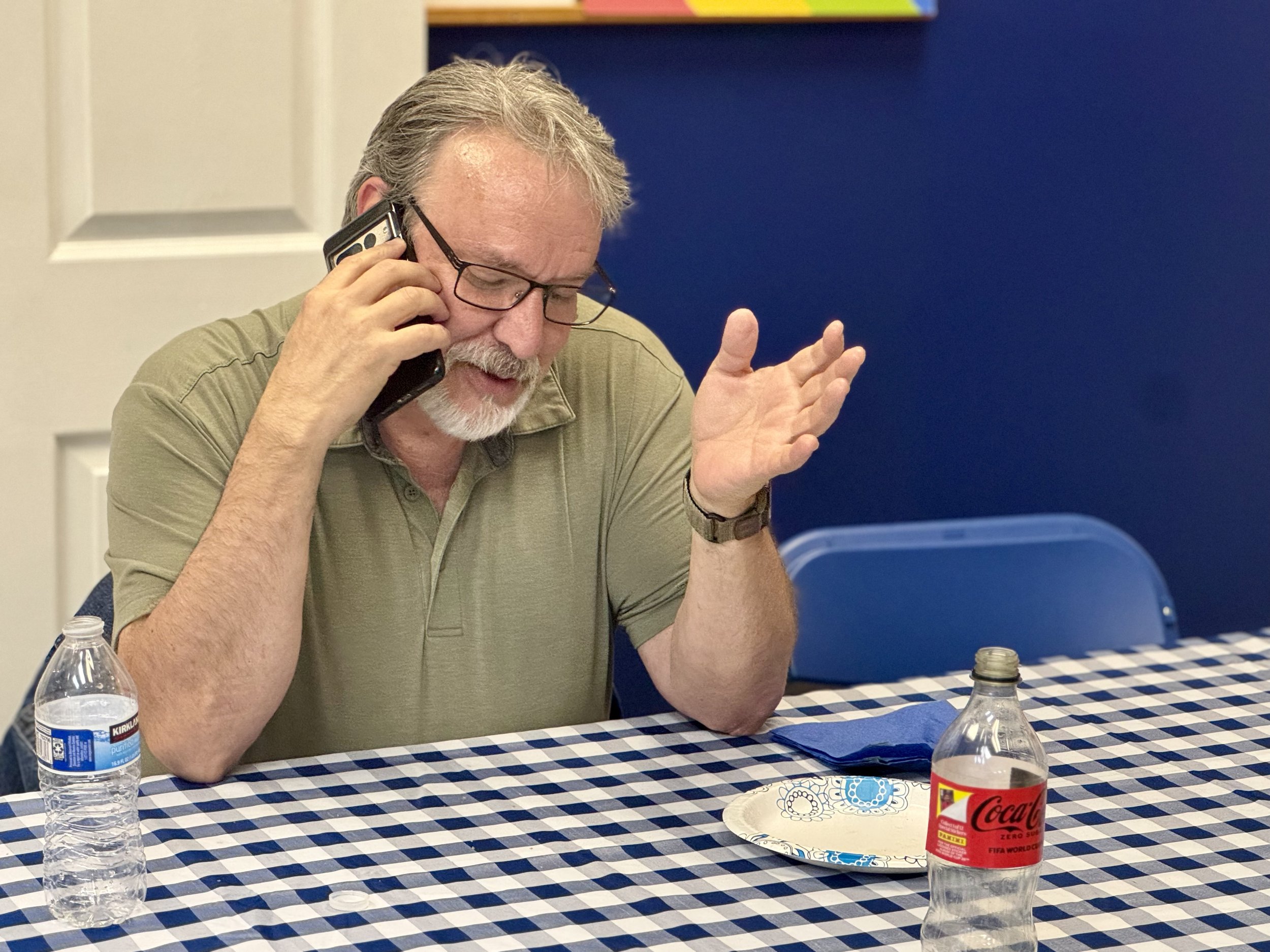 Phil Barnes speaking on the phone