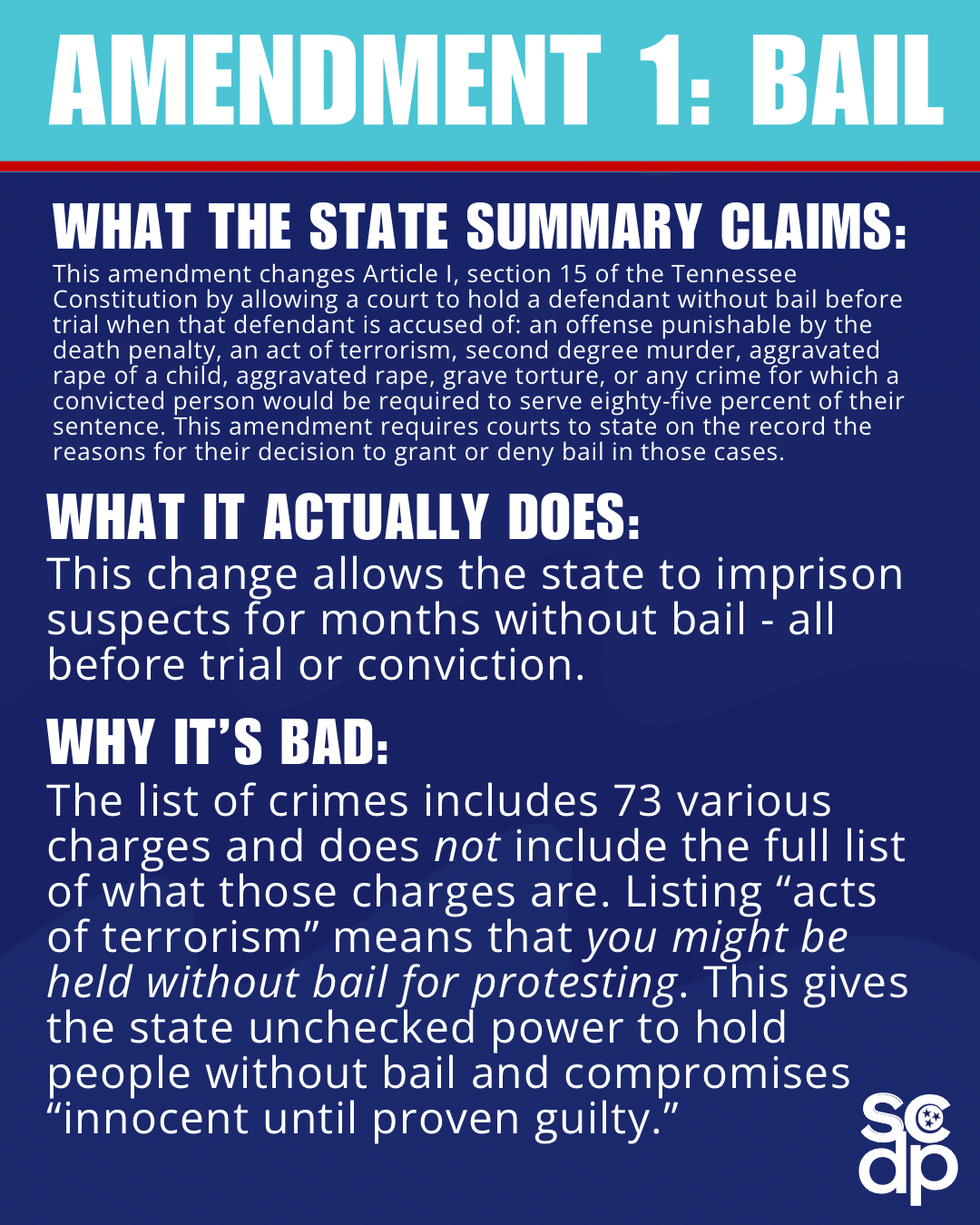 Amendment 1: Bail