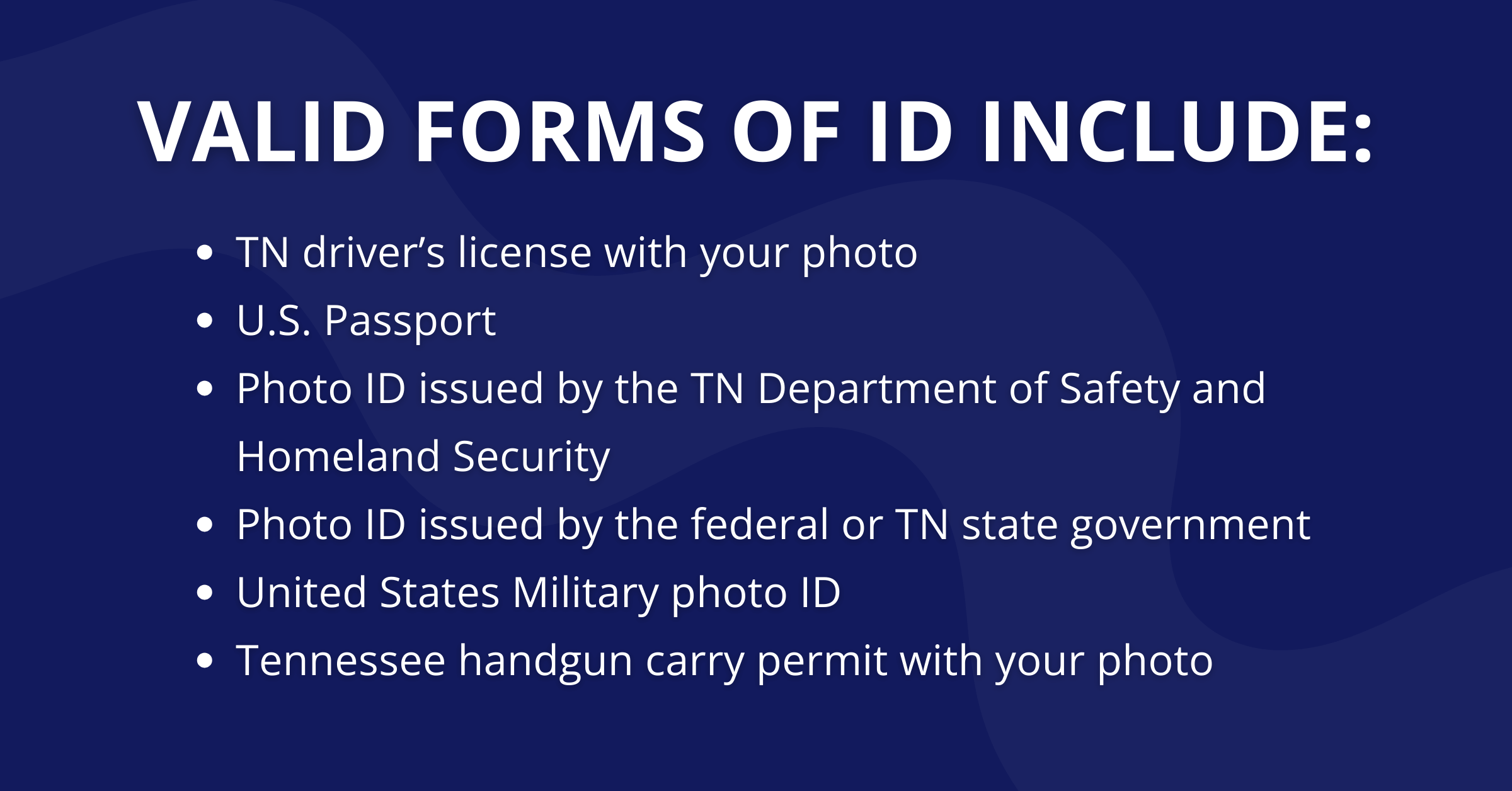List of valid photo IDs to vote in Tennessee