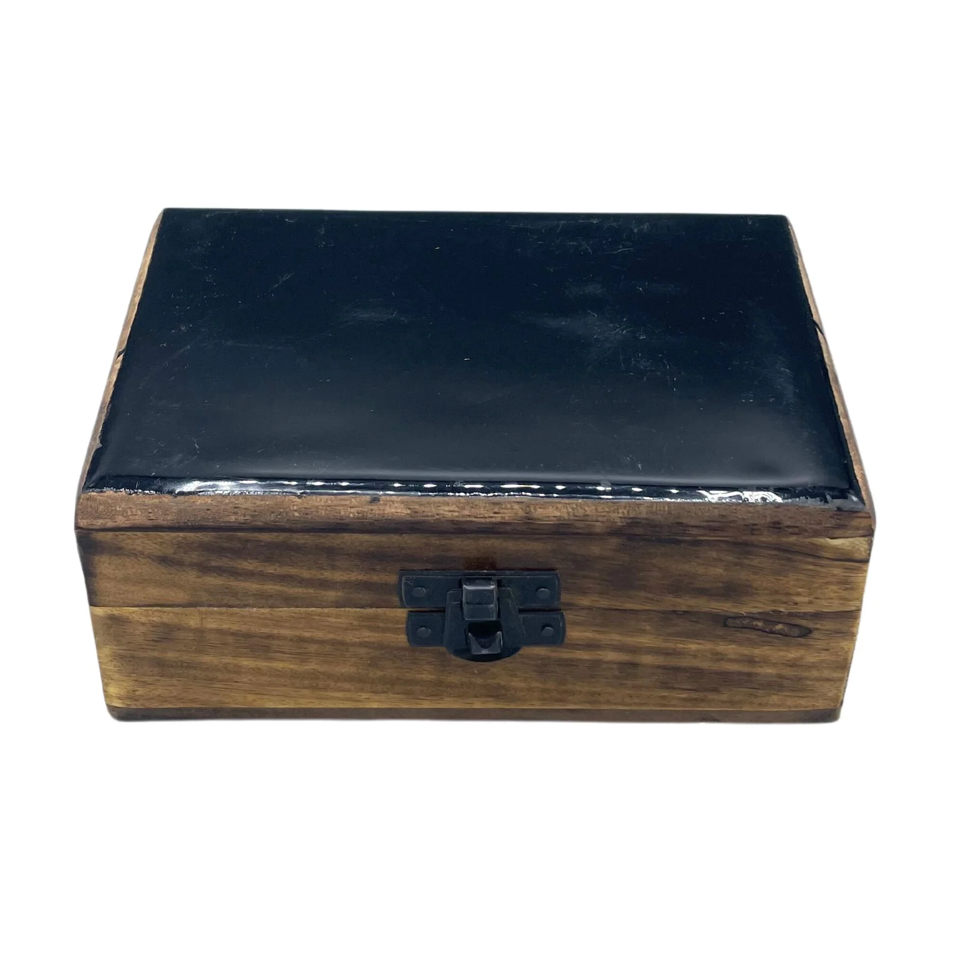 Ceramic Top Mango Wood Box - 20cm X 15cm X 7.5cm