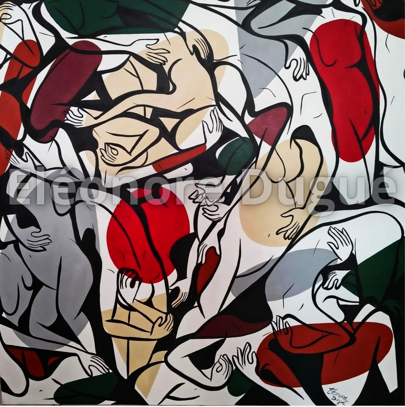 Acrylique sur toile de lin montée sur châssis - 150 × 150 cm