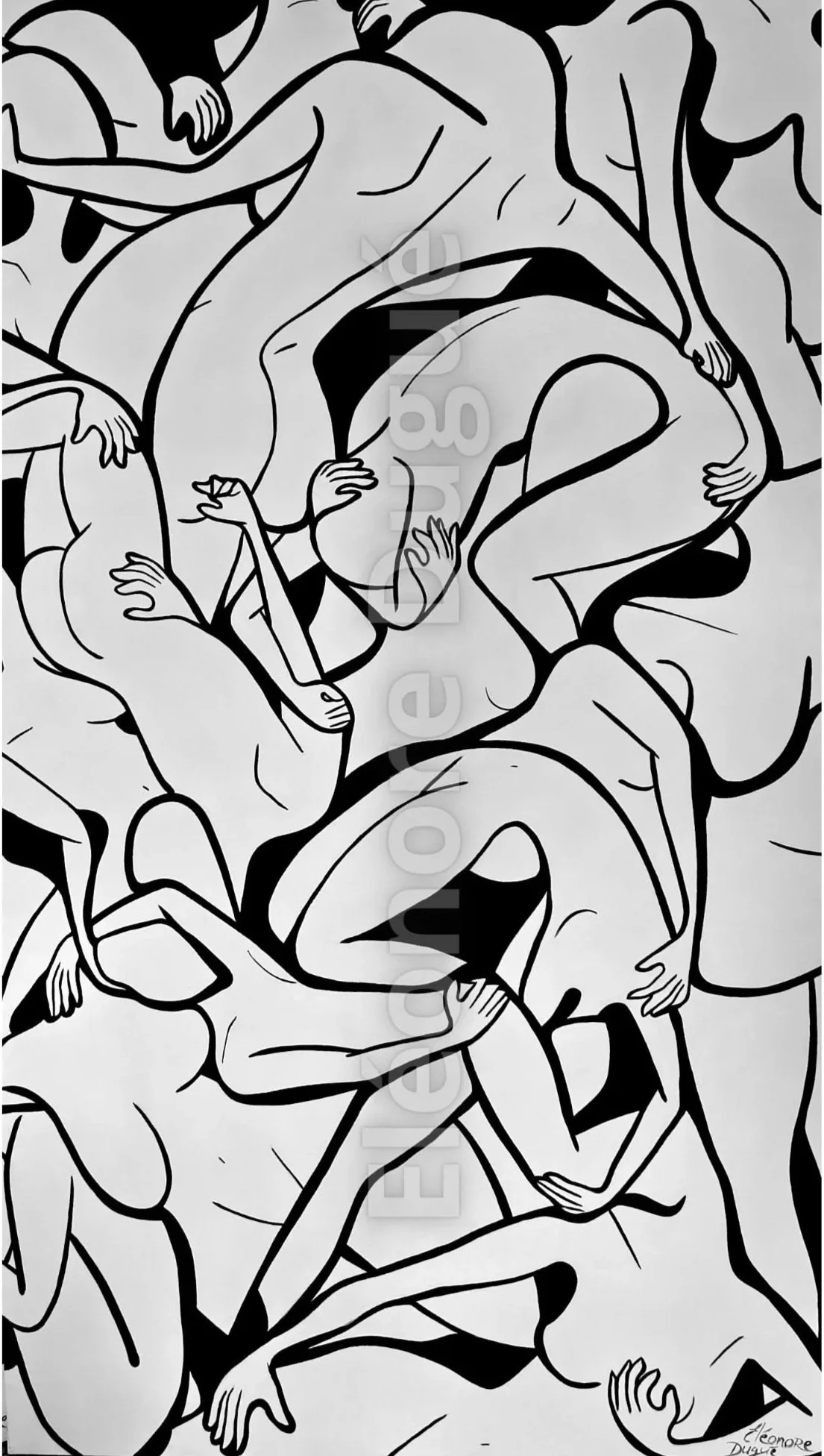 Acrylique sur toile lin de Premium montée sur châssis - 195 × 114 cm