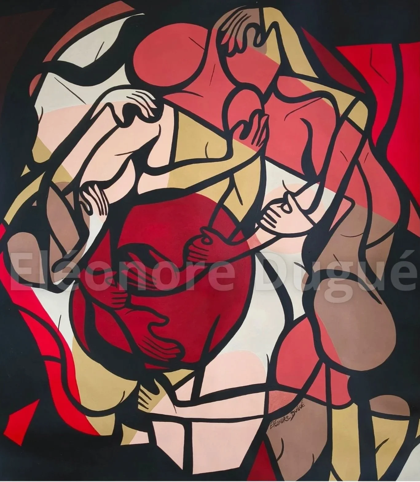 Acrylique sur toile libre non montée sur châssis - 119 × 98 cm