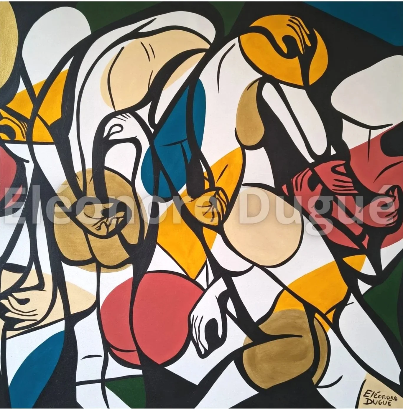 Acrylique sur toile de lin Premium montée sur châssis - 80 × 80 cm