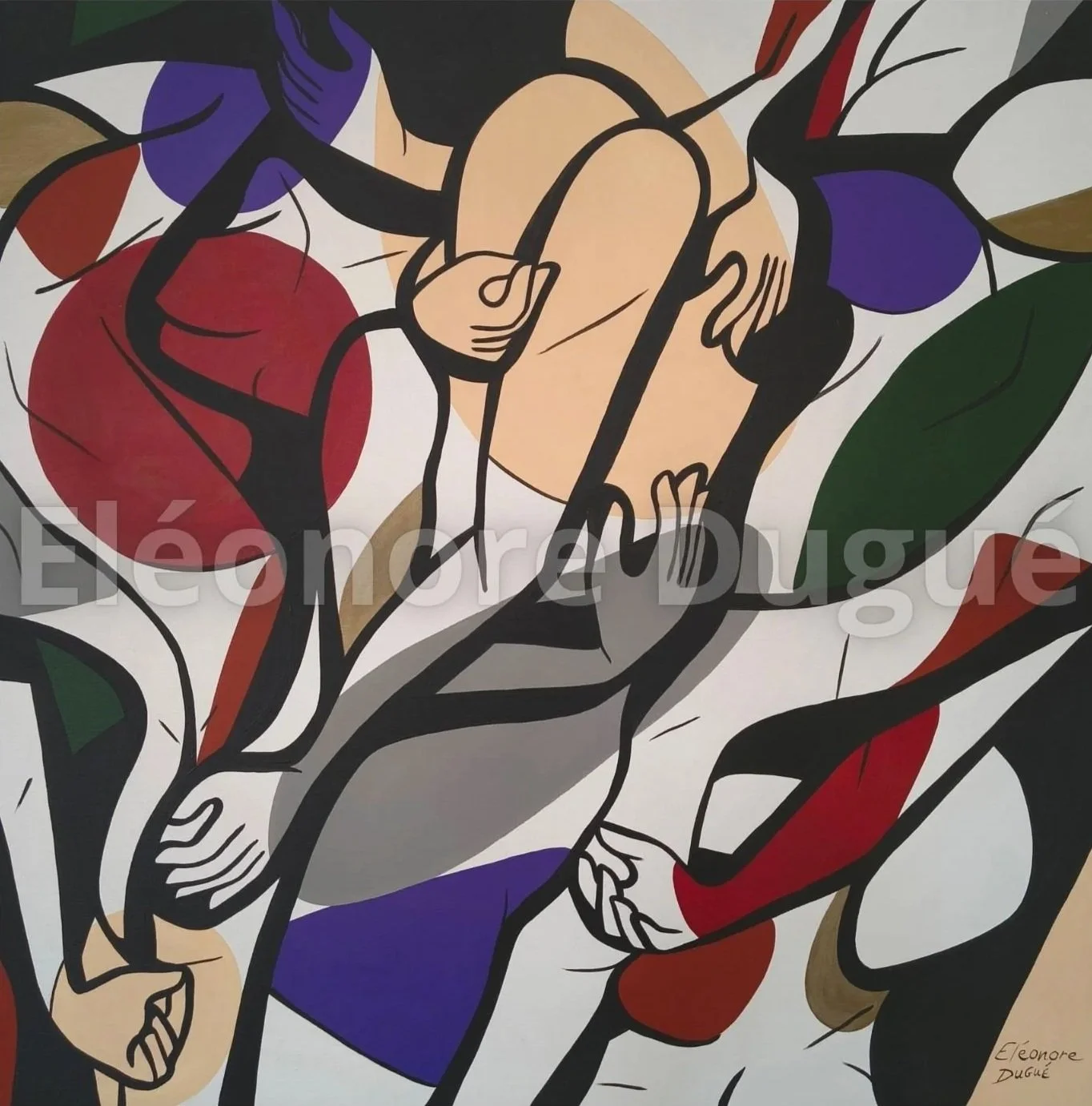 Acrylique sur toile de lin Premium montée sur châssis - 80 × 80 cm