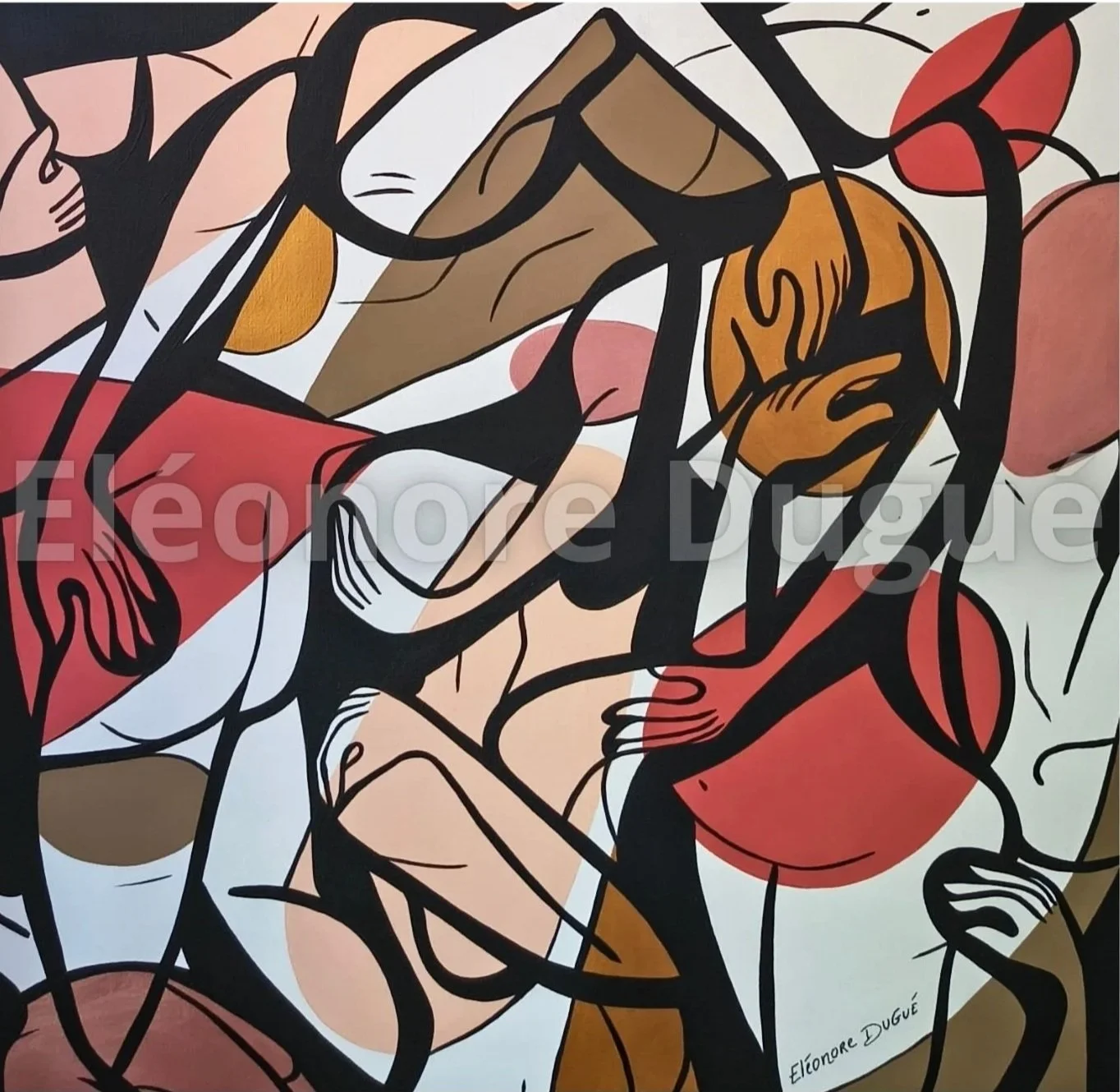 Acrylique sur toile de lin Premium montée sur châssis - 80 × 80 cm
