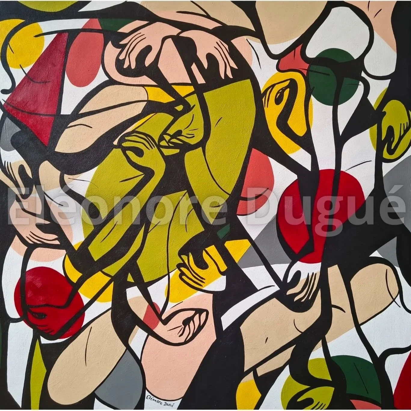 Acrylique sur toile de lin Premium montée sur châssis - 80 × 80 cm